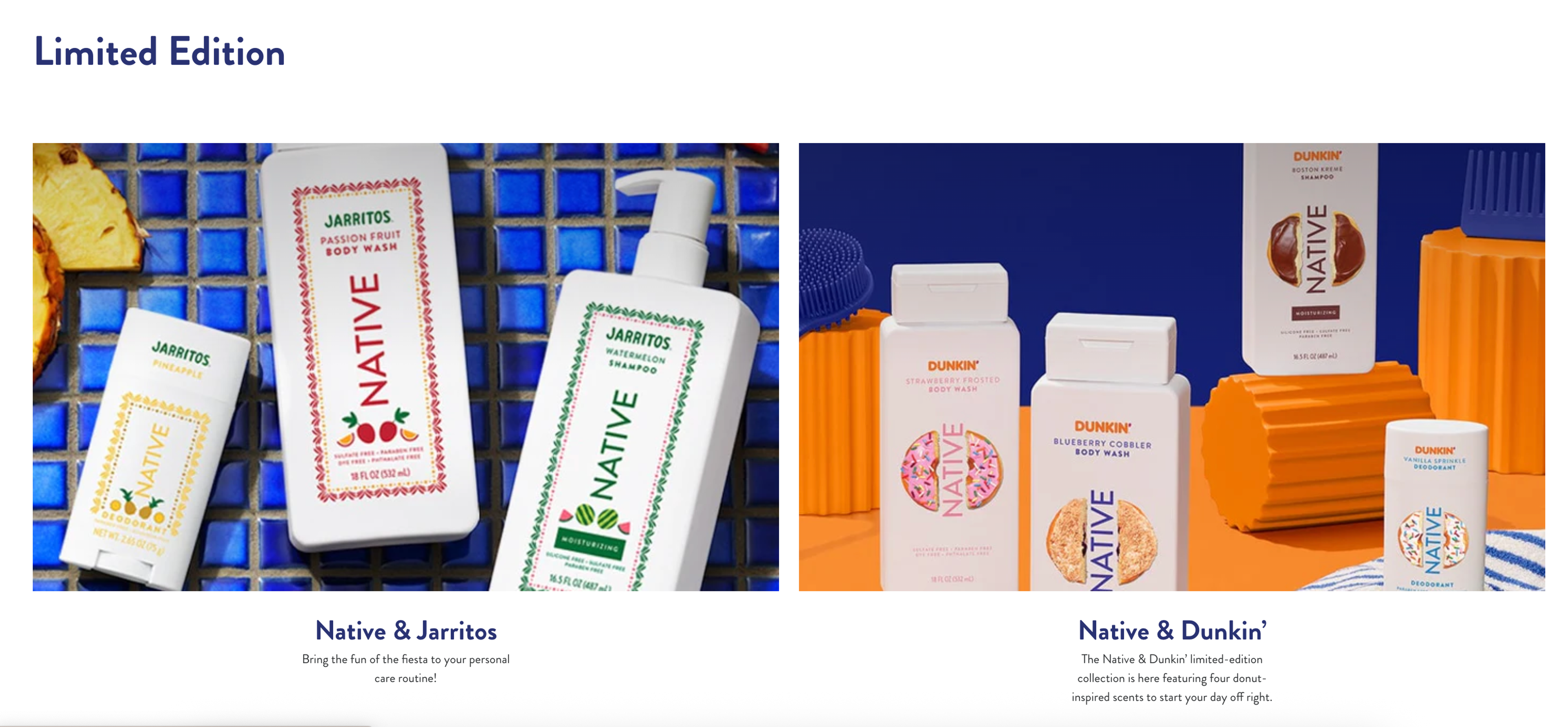 Native Deodorant limited edition collabs