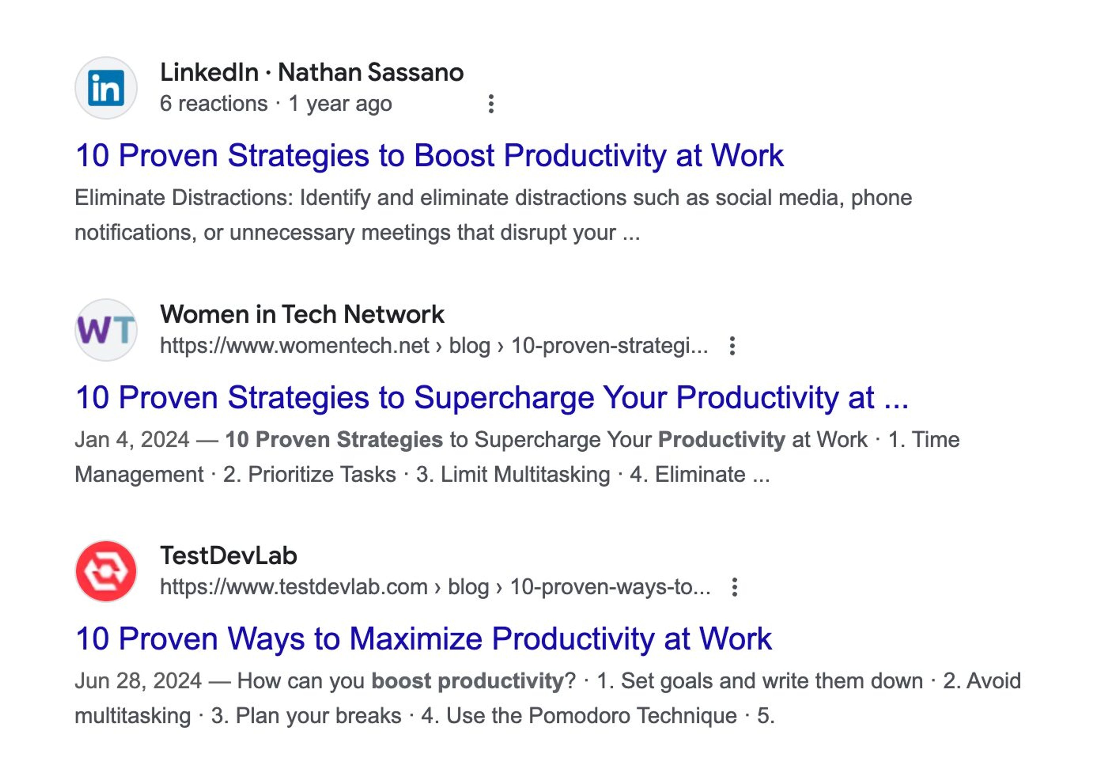 Blog post various headlines