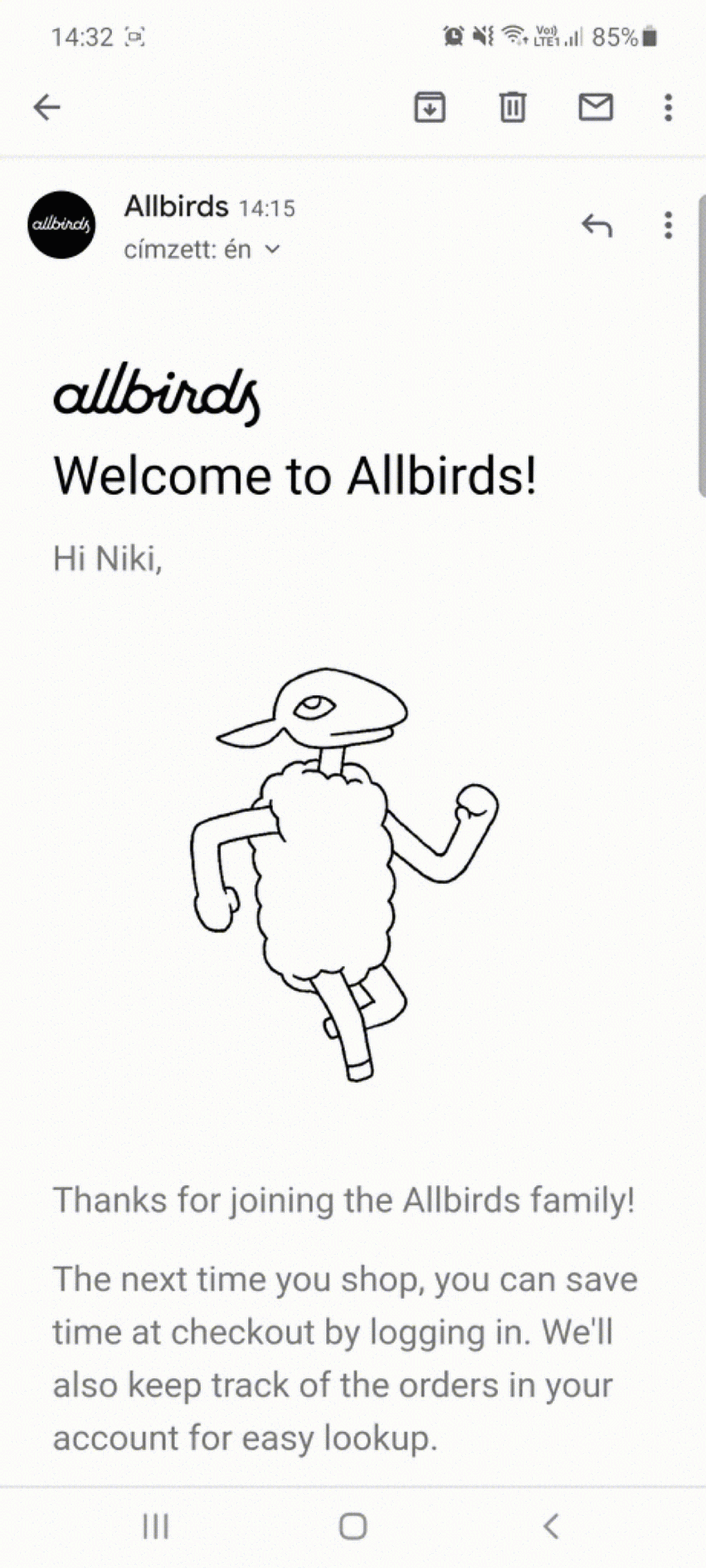 Allbirds fun brand identity in email