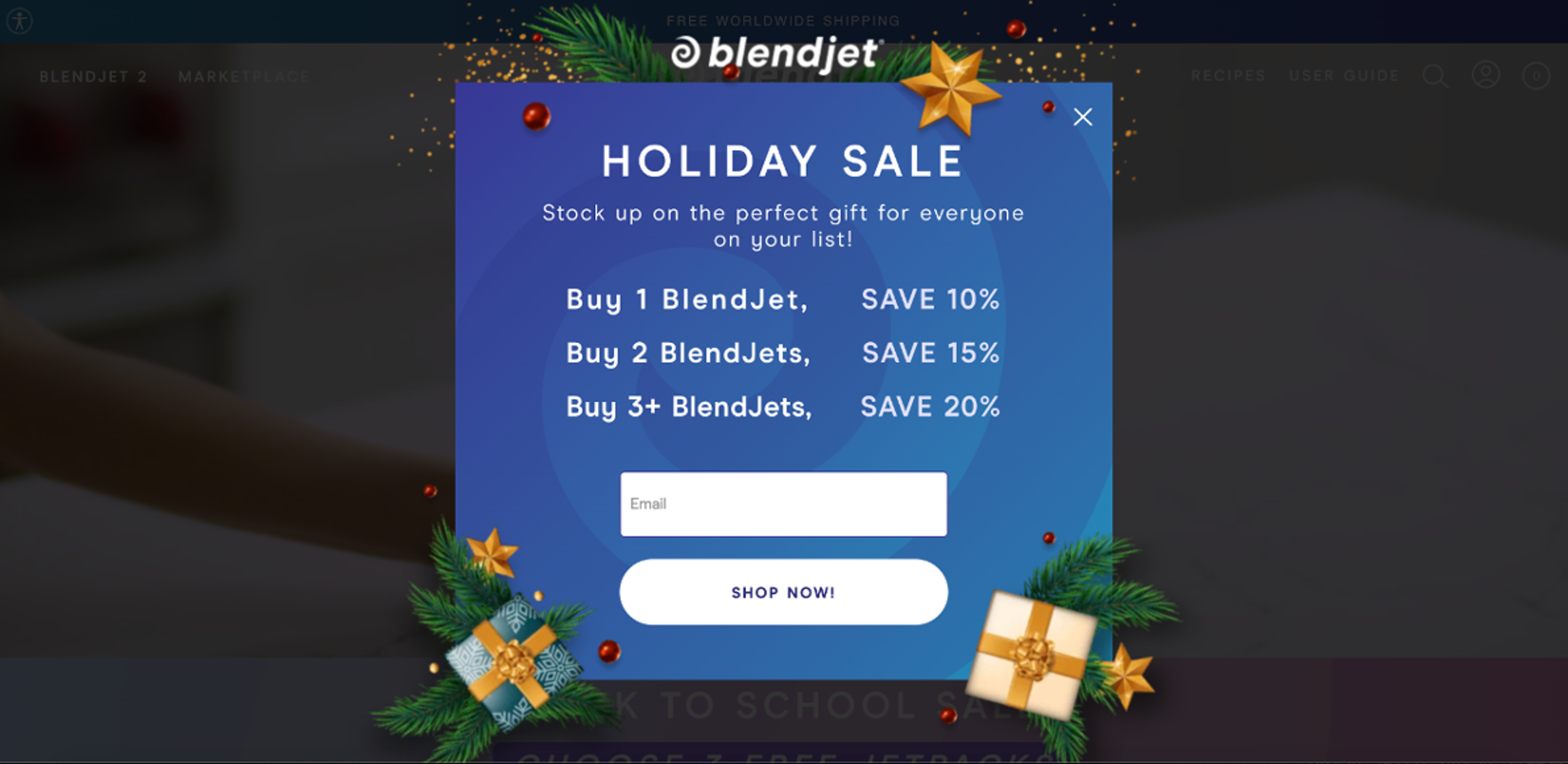 BlendJet's popup Christmas marketing strategy