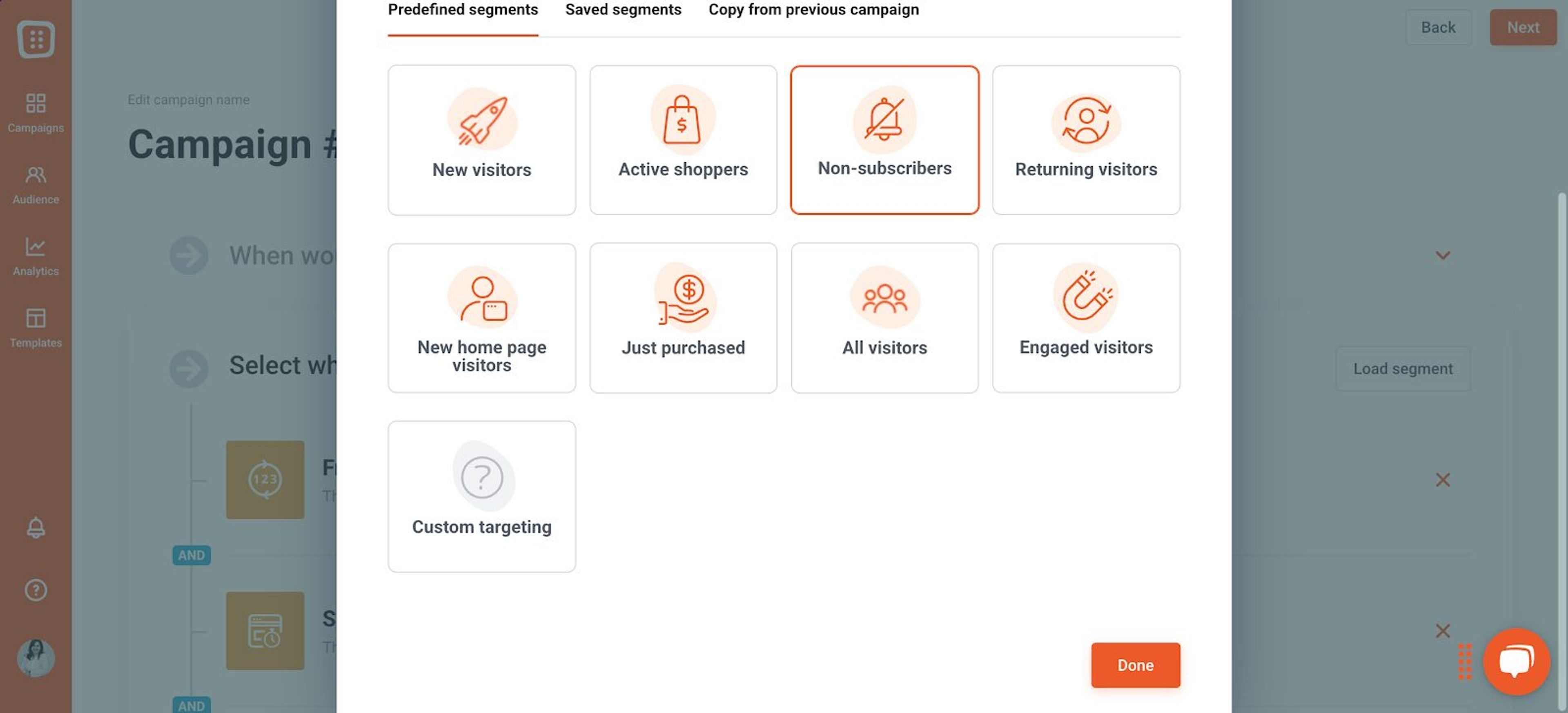 Set your display triggers here.