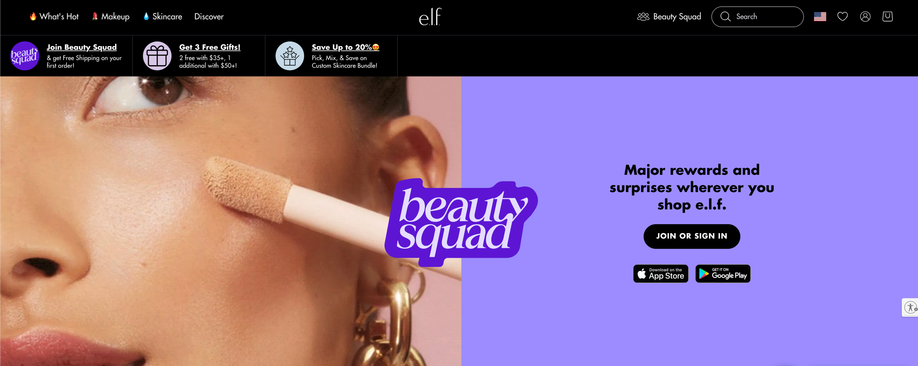 E.L.F. Beauty Squad, more than just a points program, giving members VIP access to exclusive offers and rewards.