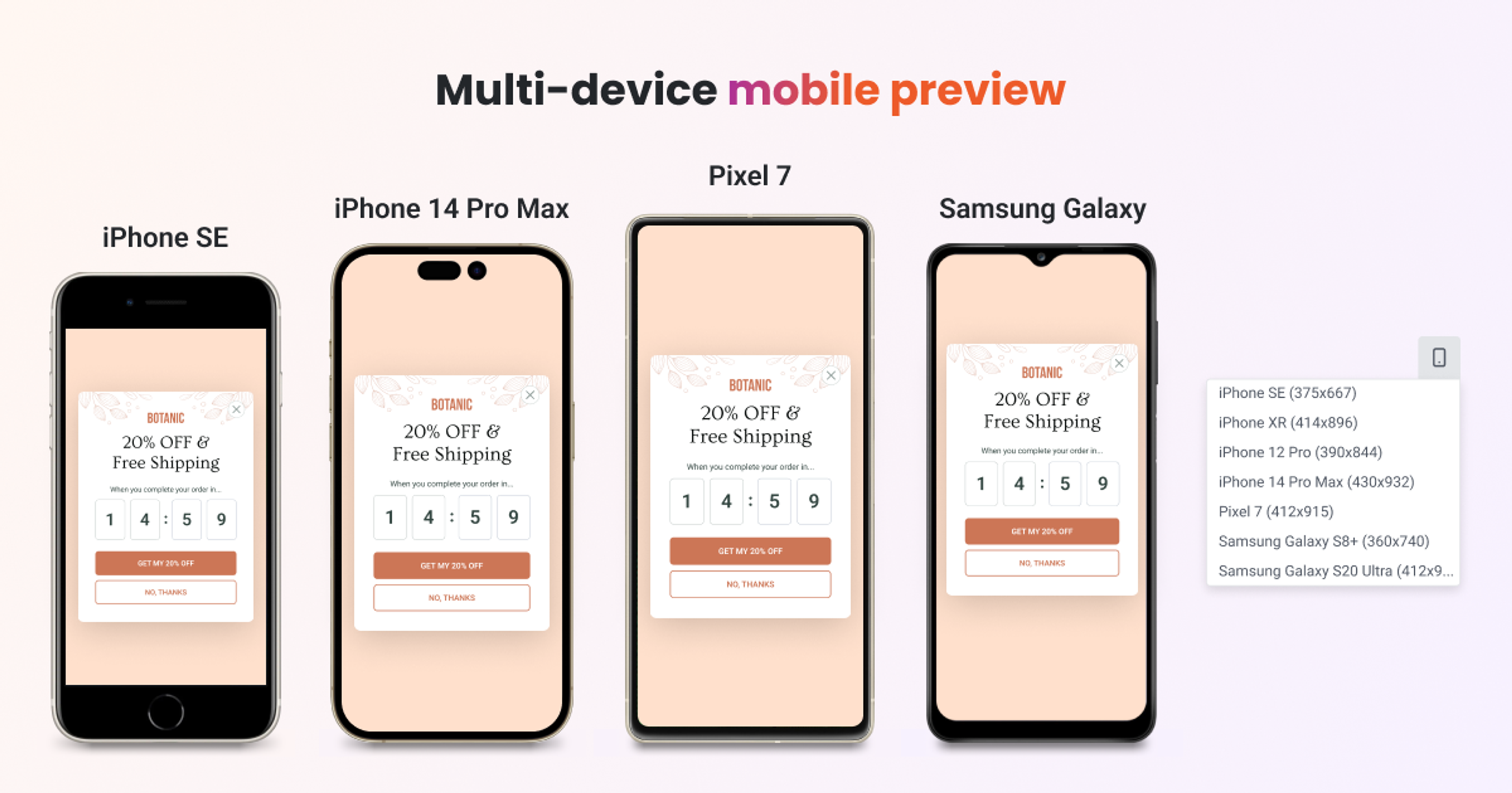 OptiMonk as a pop up app can get you the results even on mobile devices.