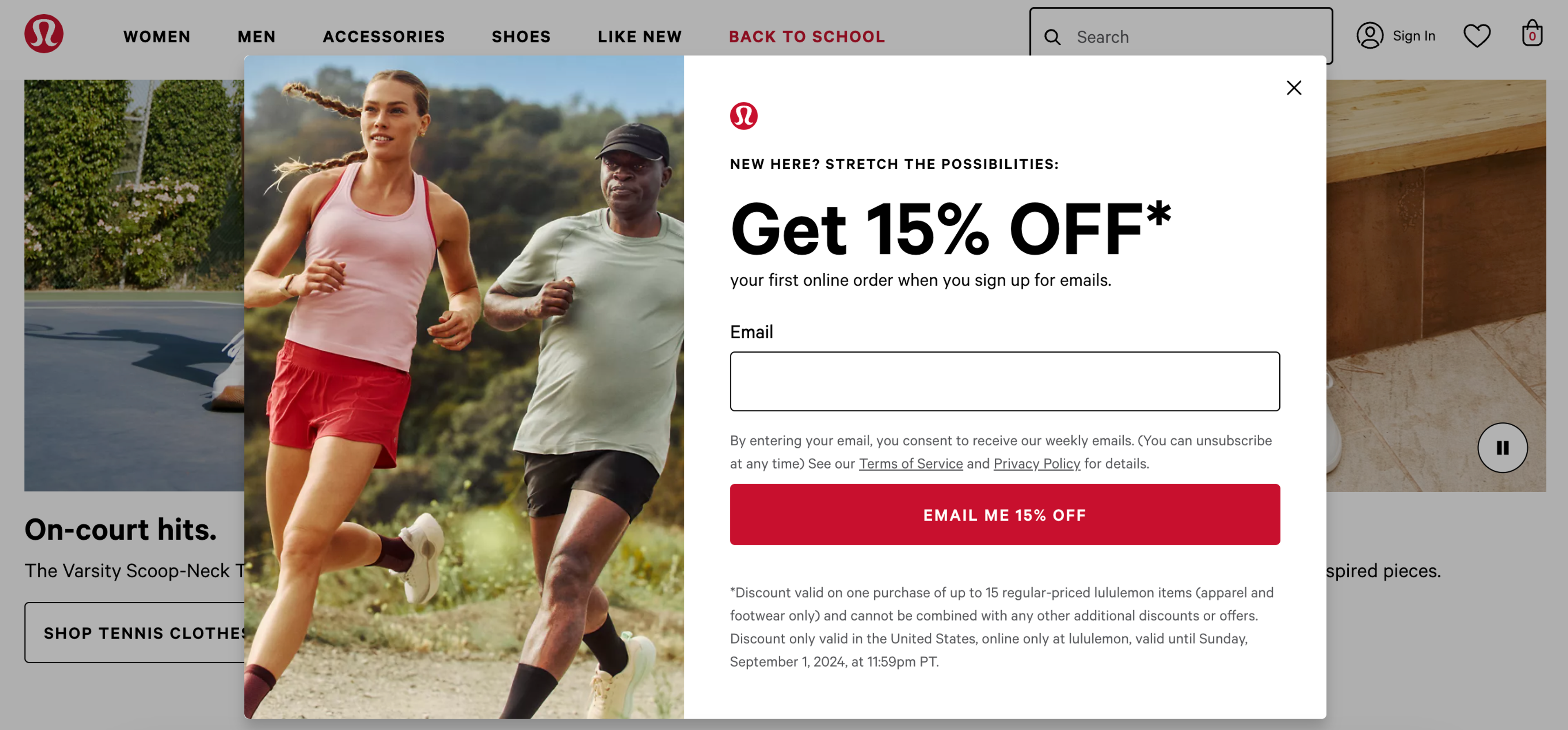 Lululemon 15% off discount