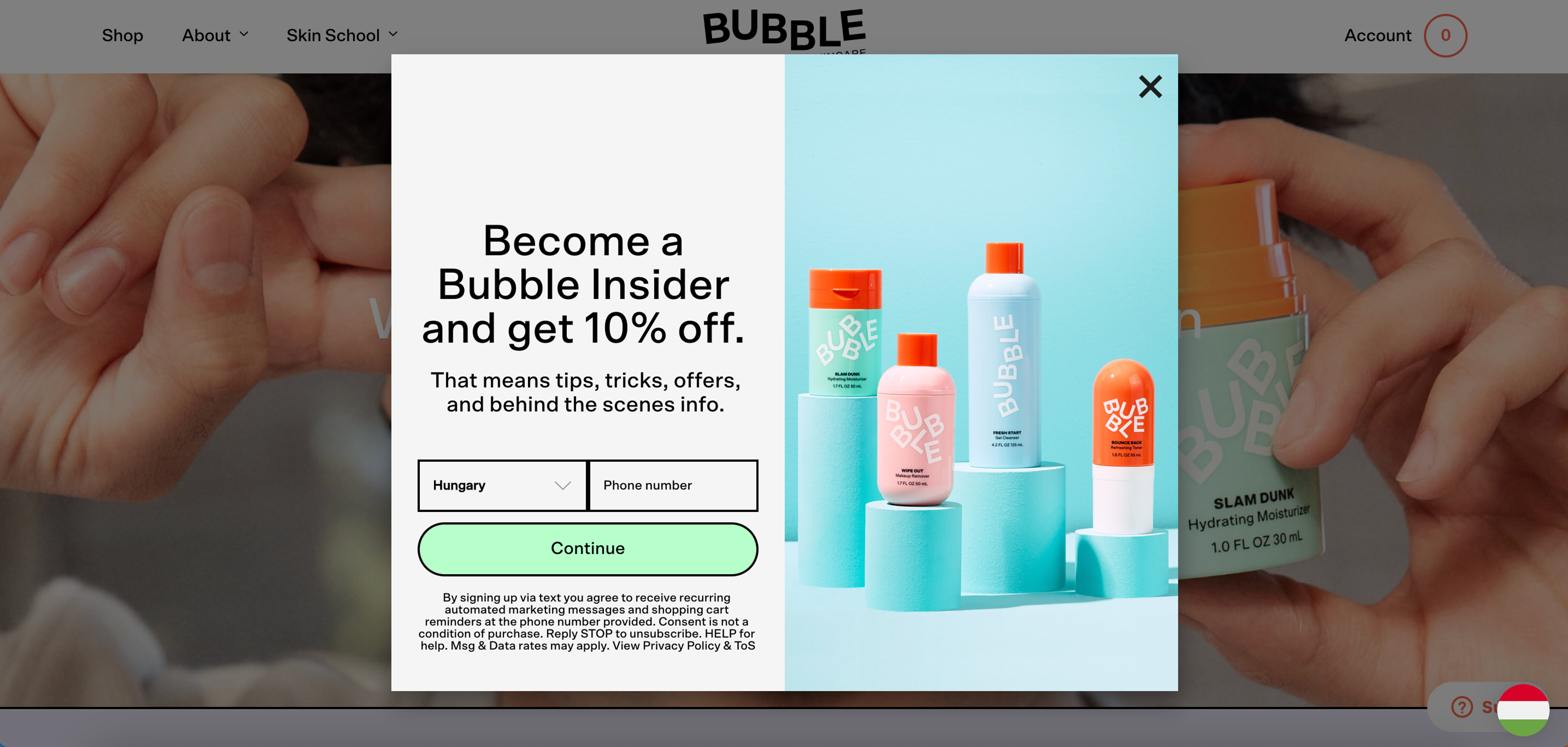 Bubble Skincare popup