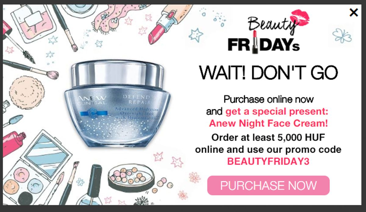 AVON seasonal popup campaign