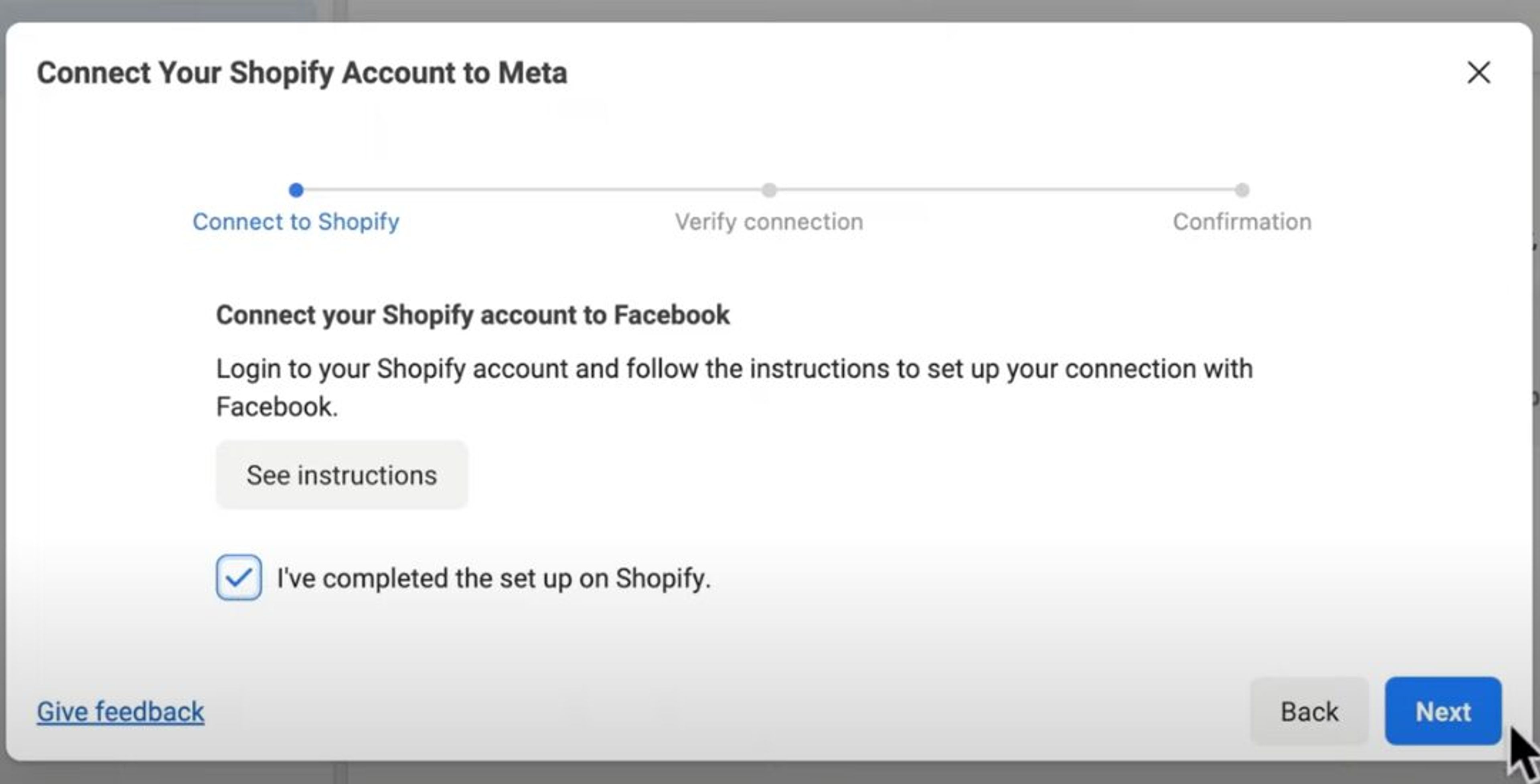 Simply click on connect account, and complete the process.