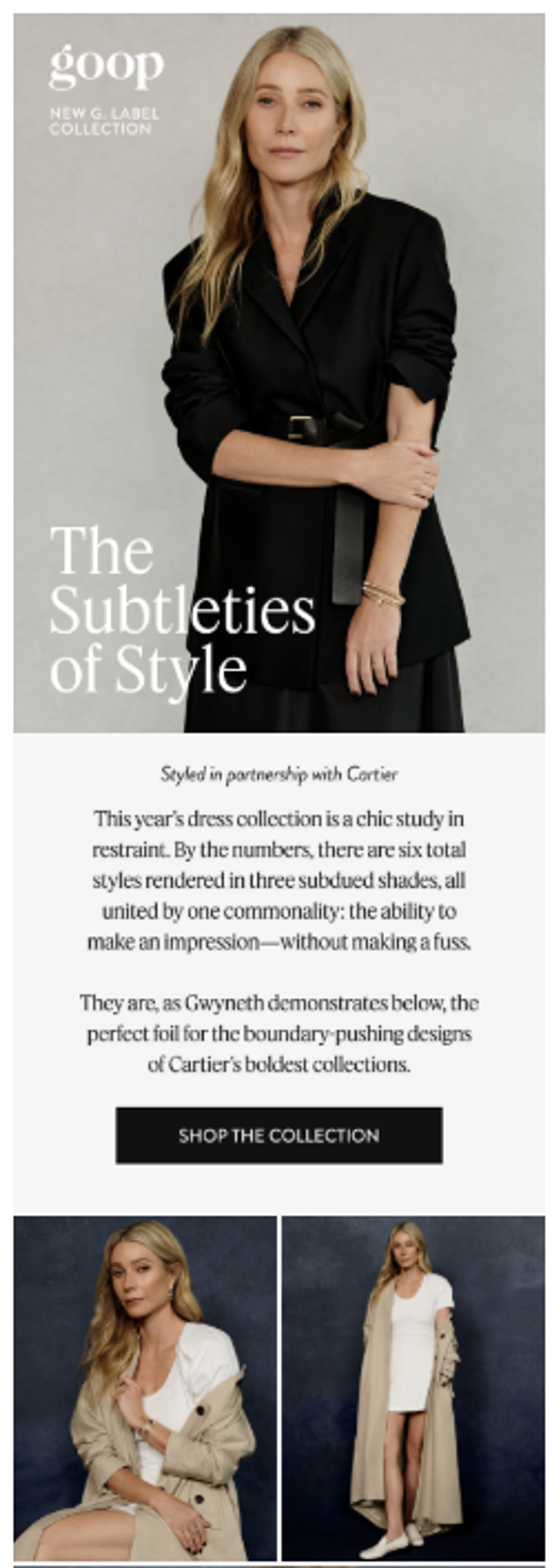 The newsletter Goop sends to its subscribers.