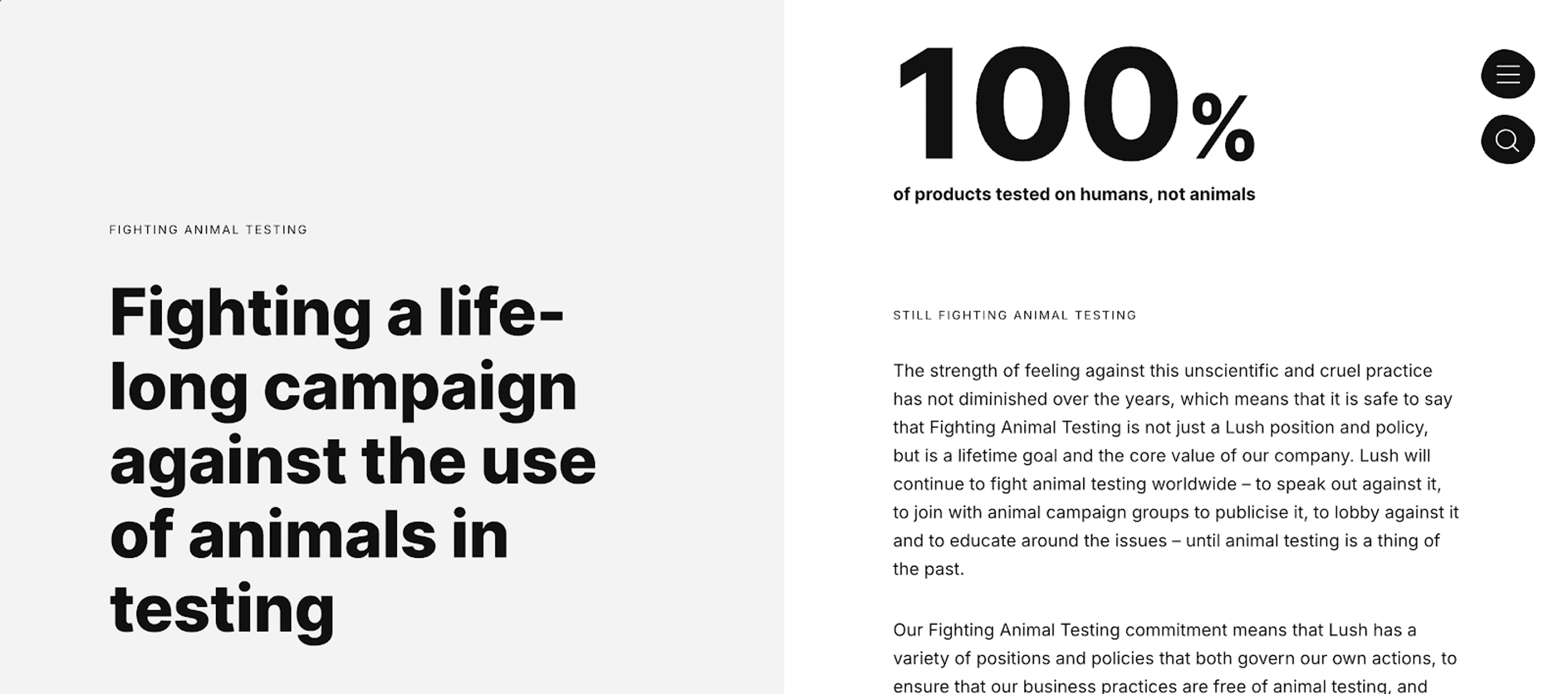 Animal testing ban and they are certified b corporation