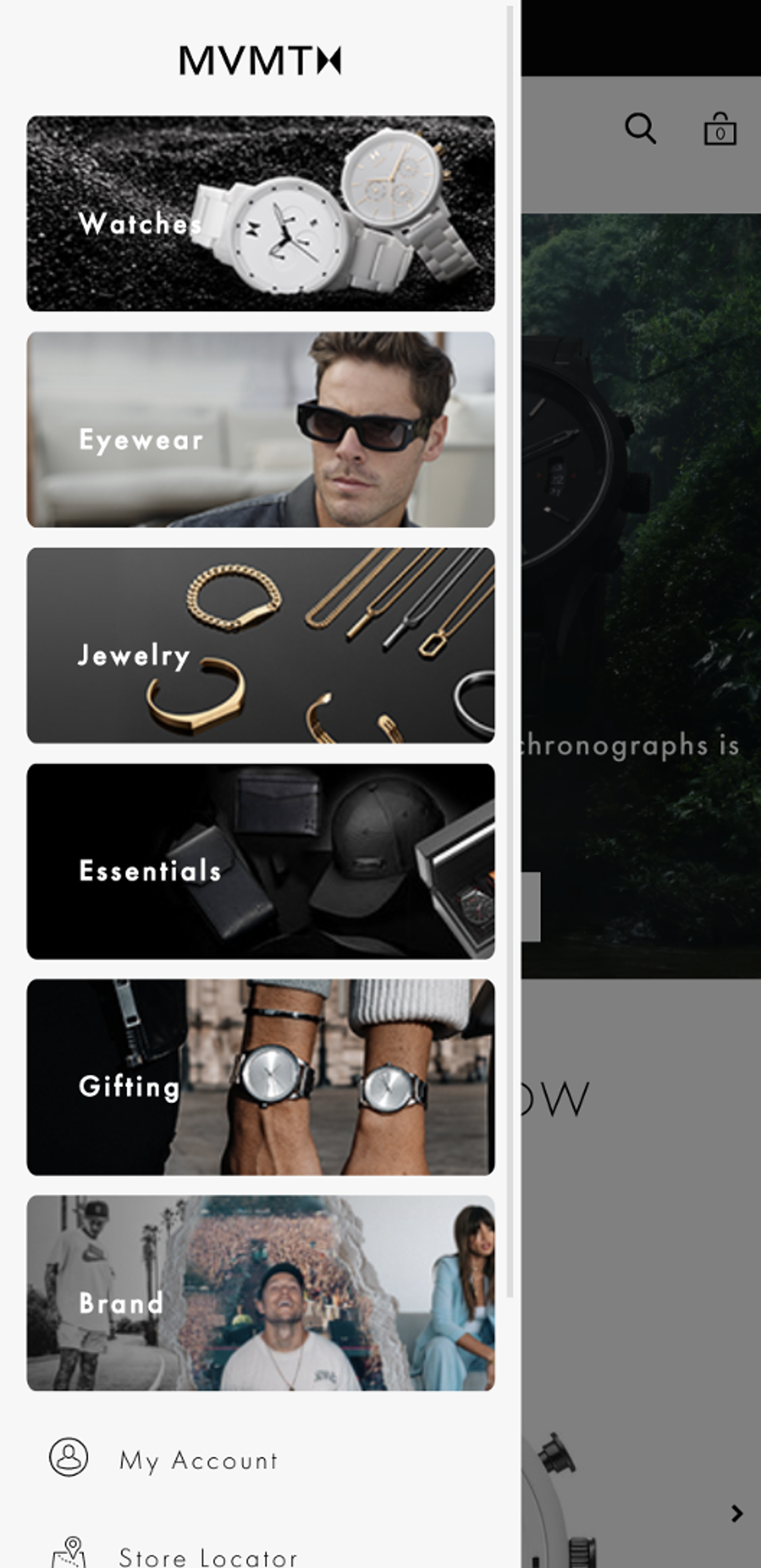 MVMT mobile landing page example