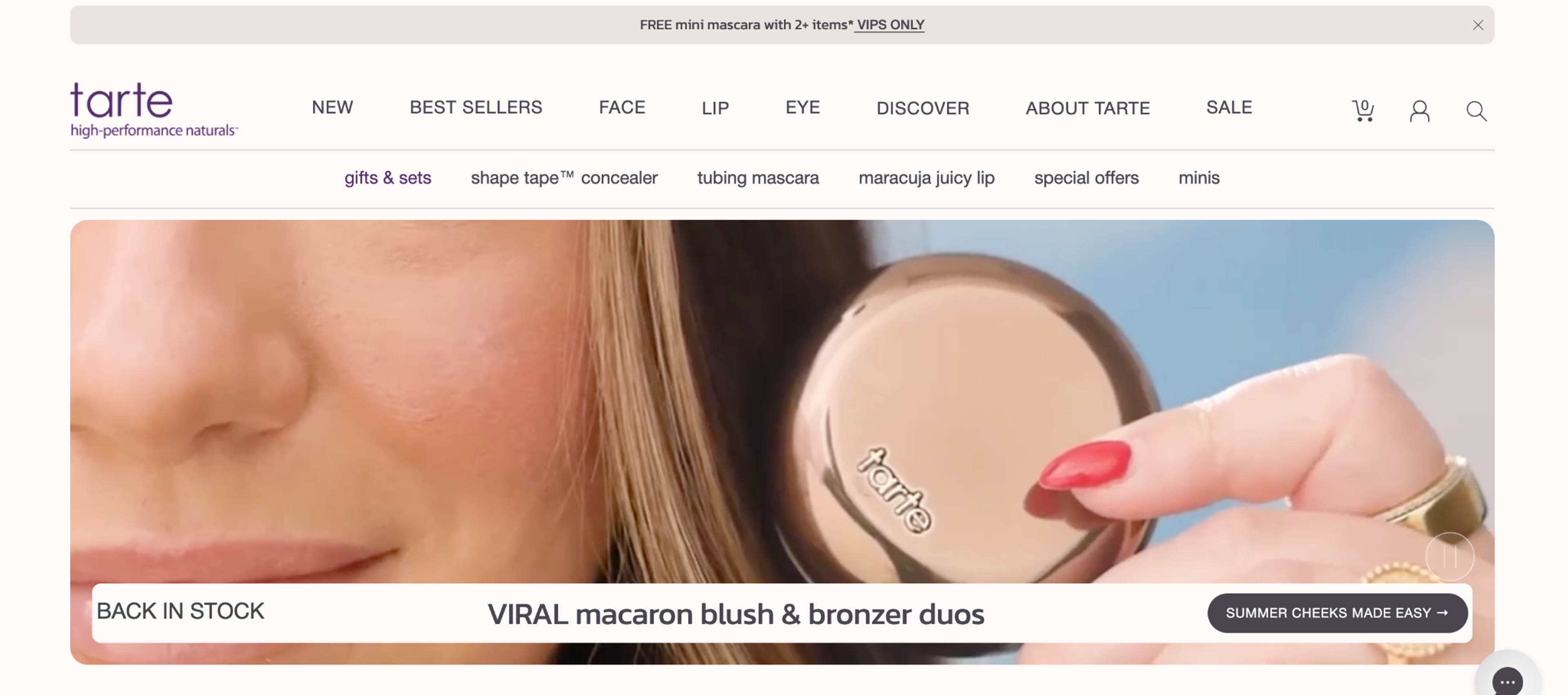 Tarte Homepage