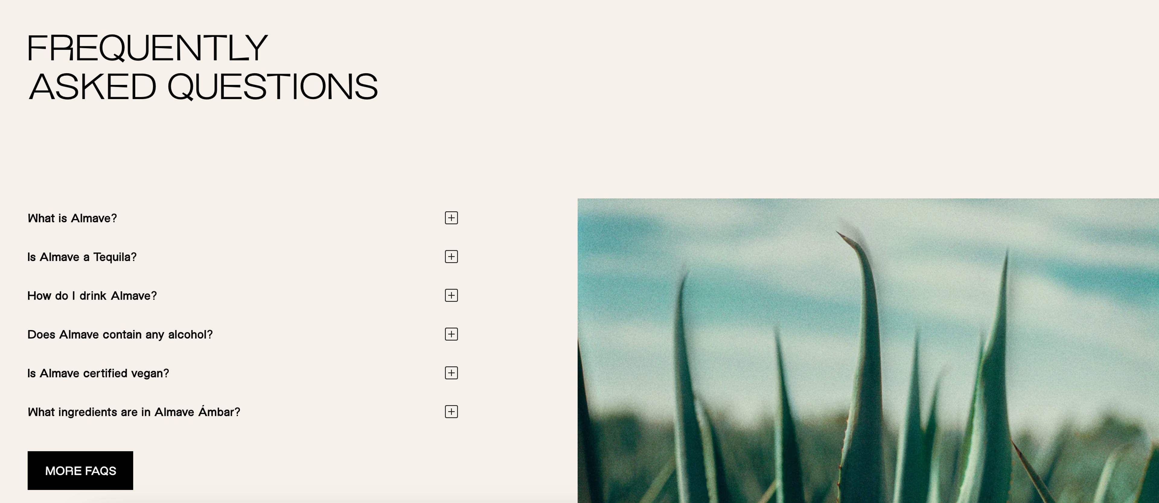 Almave product page FAQ