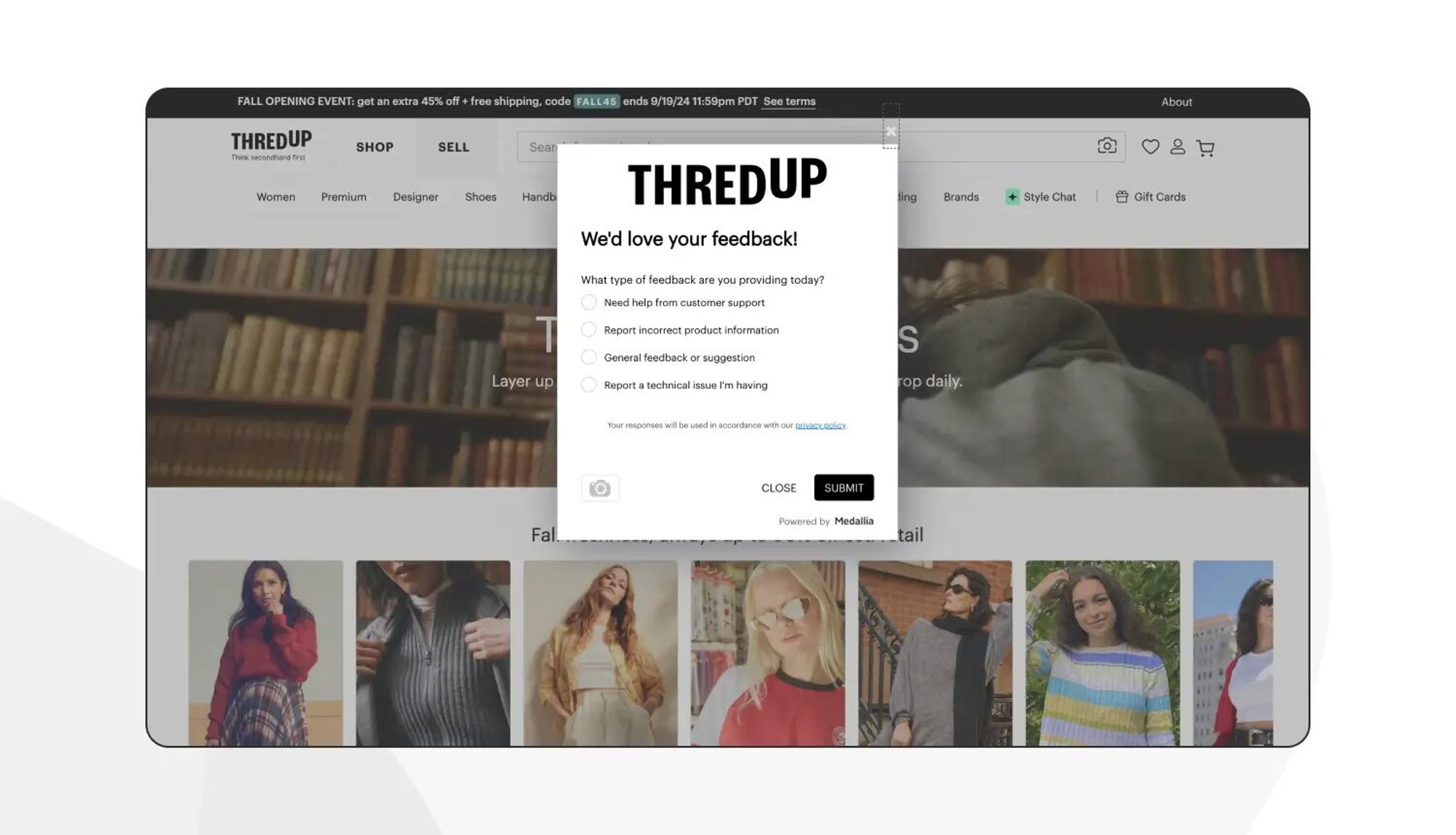 Customers can provide honest feedback on Thredups feedback form.