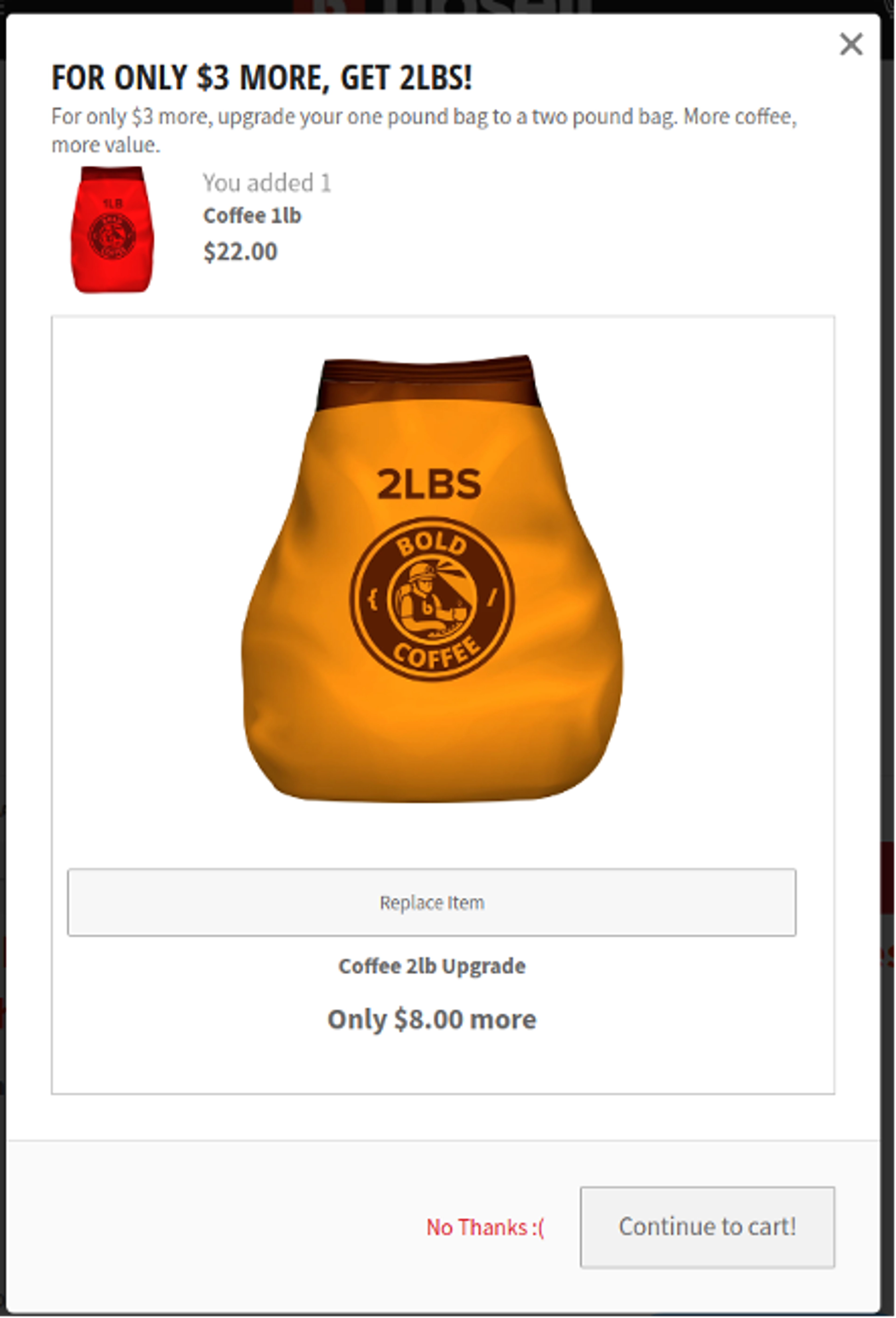 Upsell or cross-sell with Bold Upsell’s Shopify app