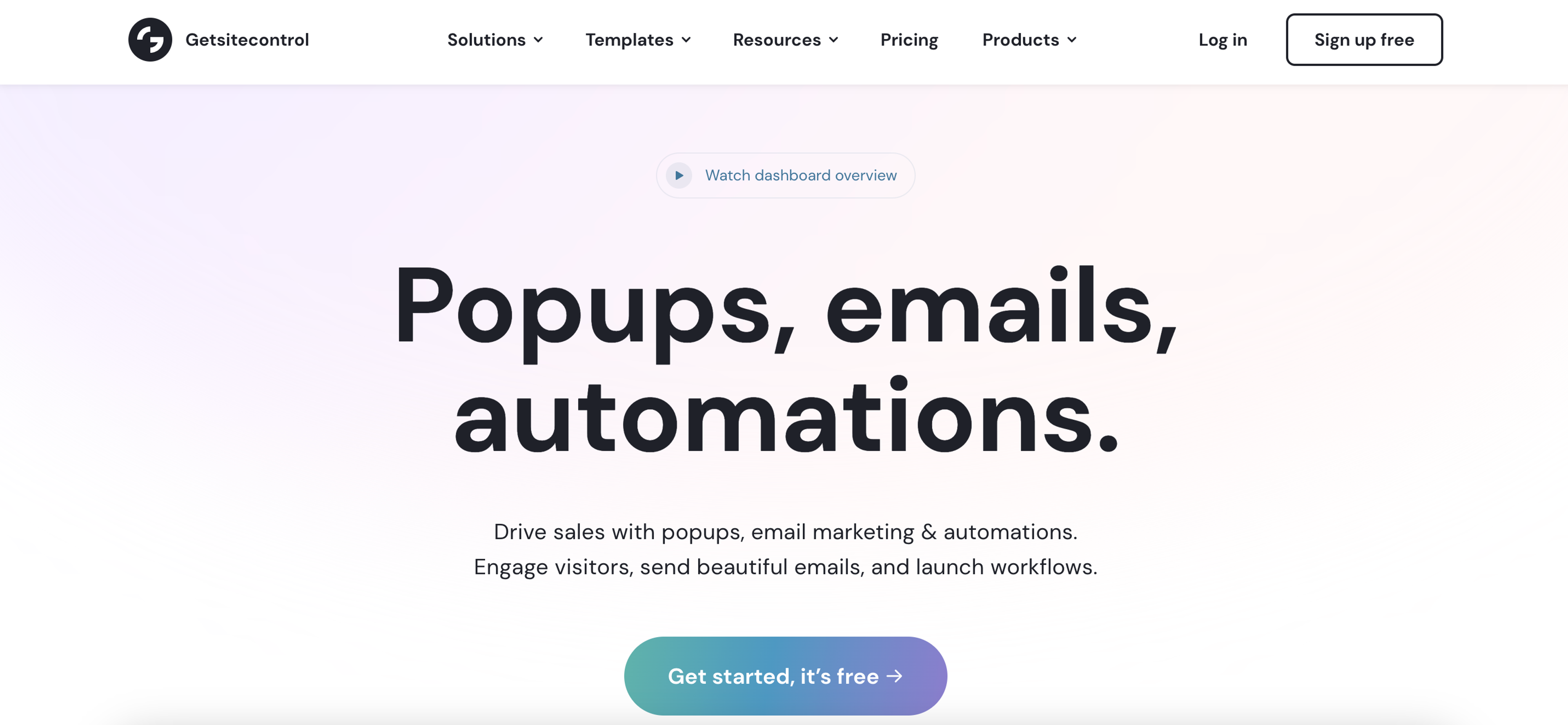 Getsitecontrol pop-up tool