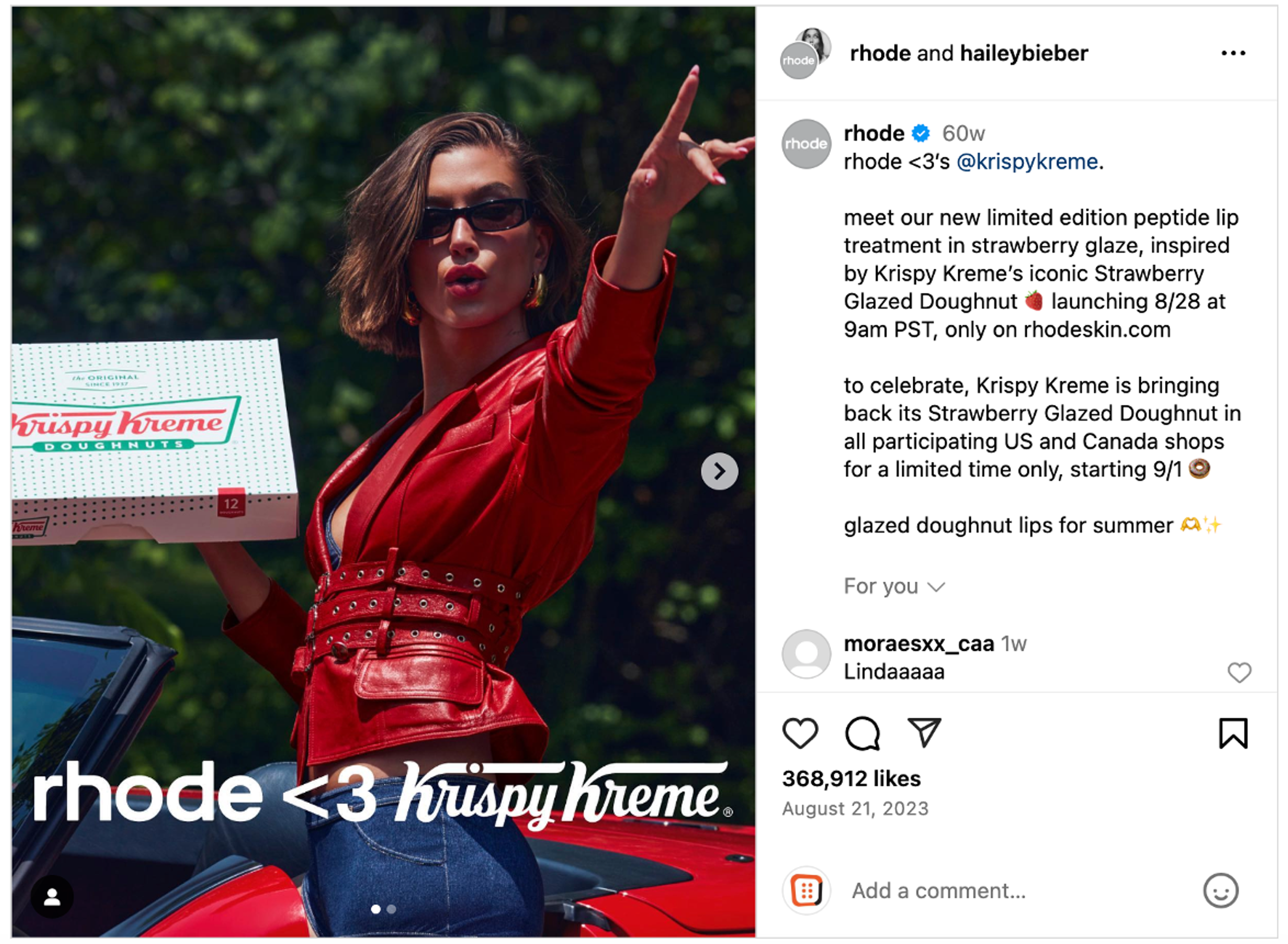 Rhode X Krispy Kreme "Strawberry Glaze" campaign