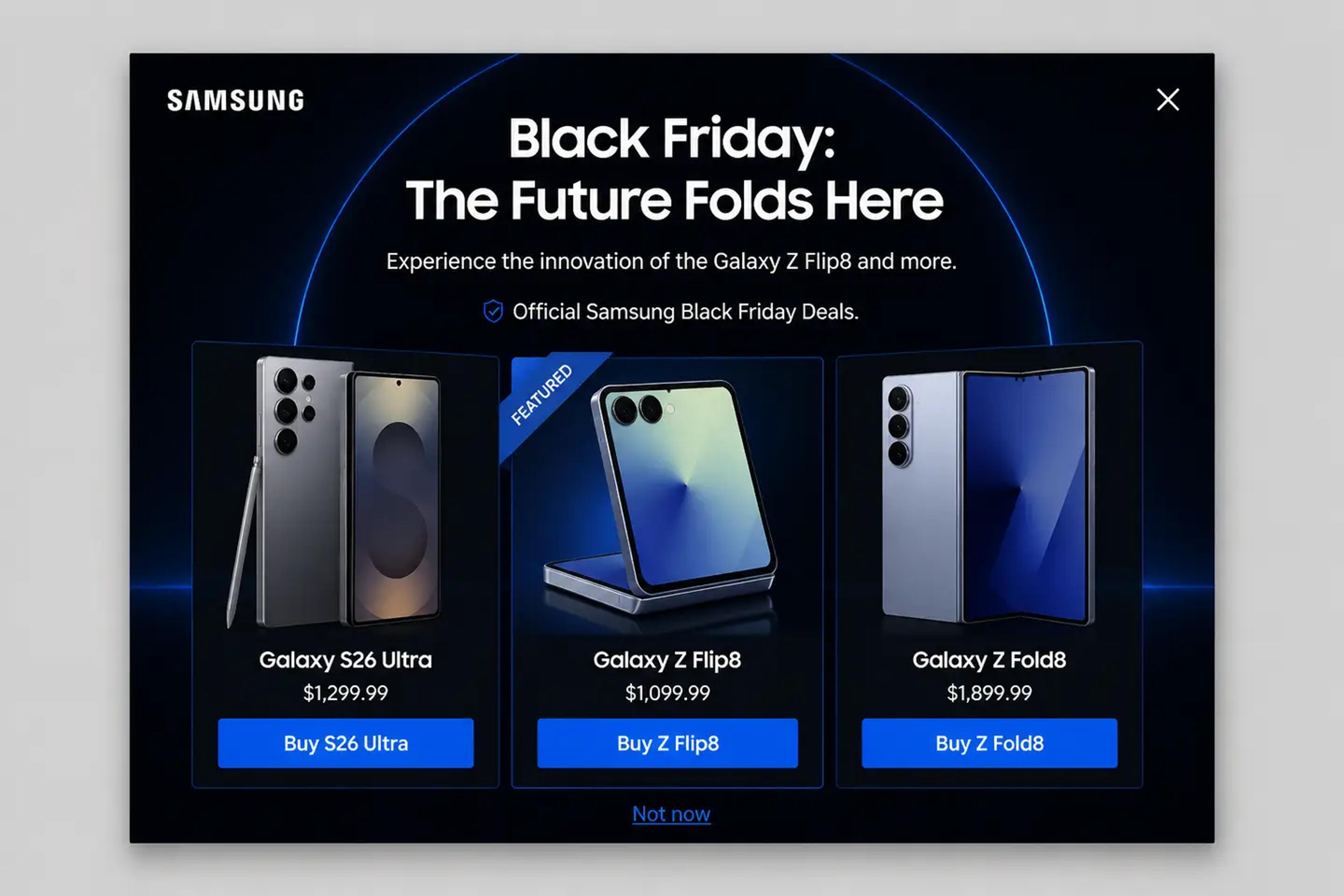 Black Friday product recommendation popup