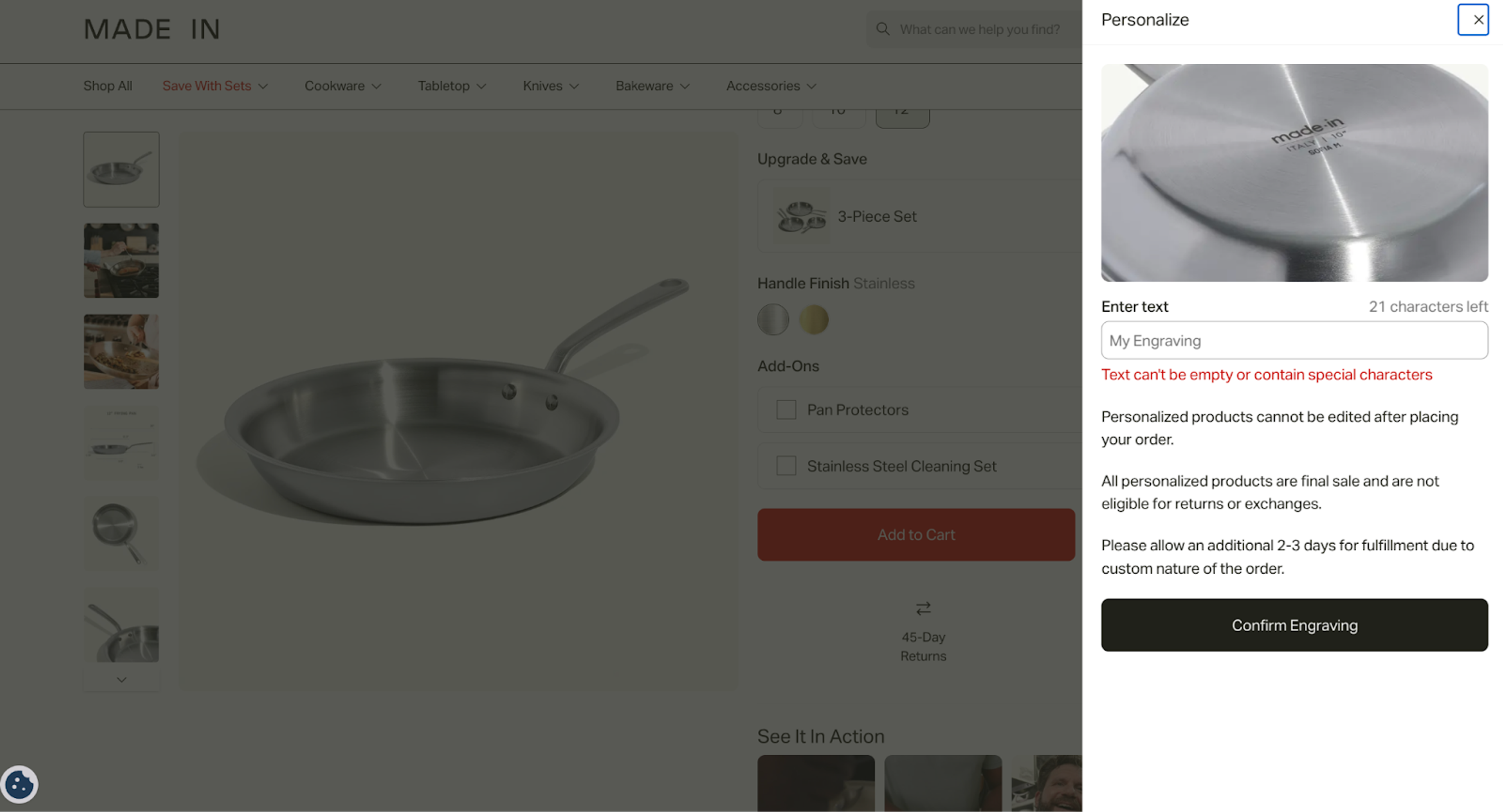 Made In products can be personalized