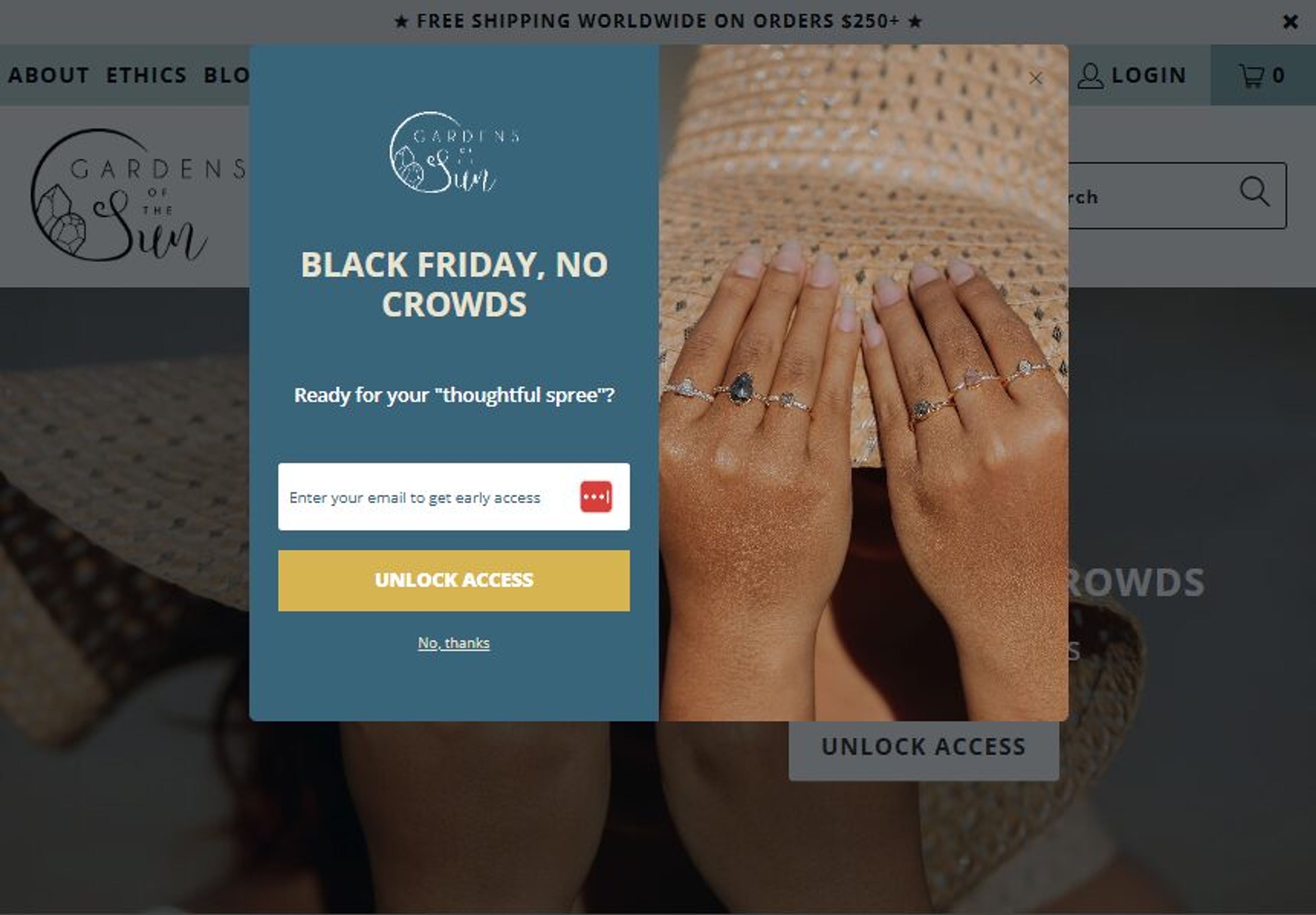 Use seasonal campaigns to build you email list, similarly to Gardens of the Sun.