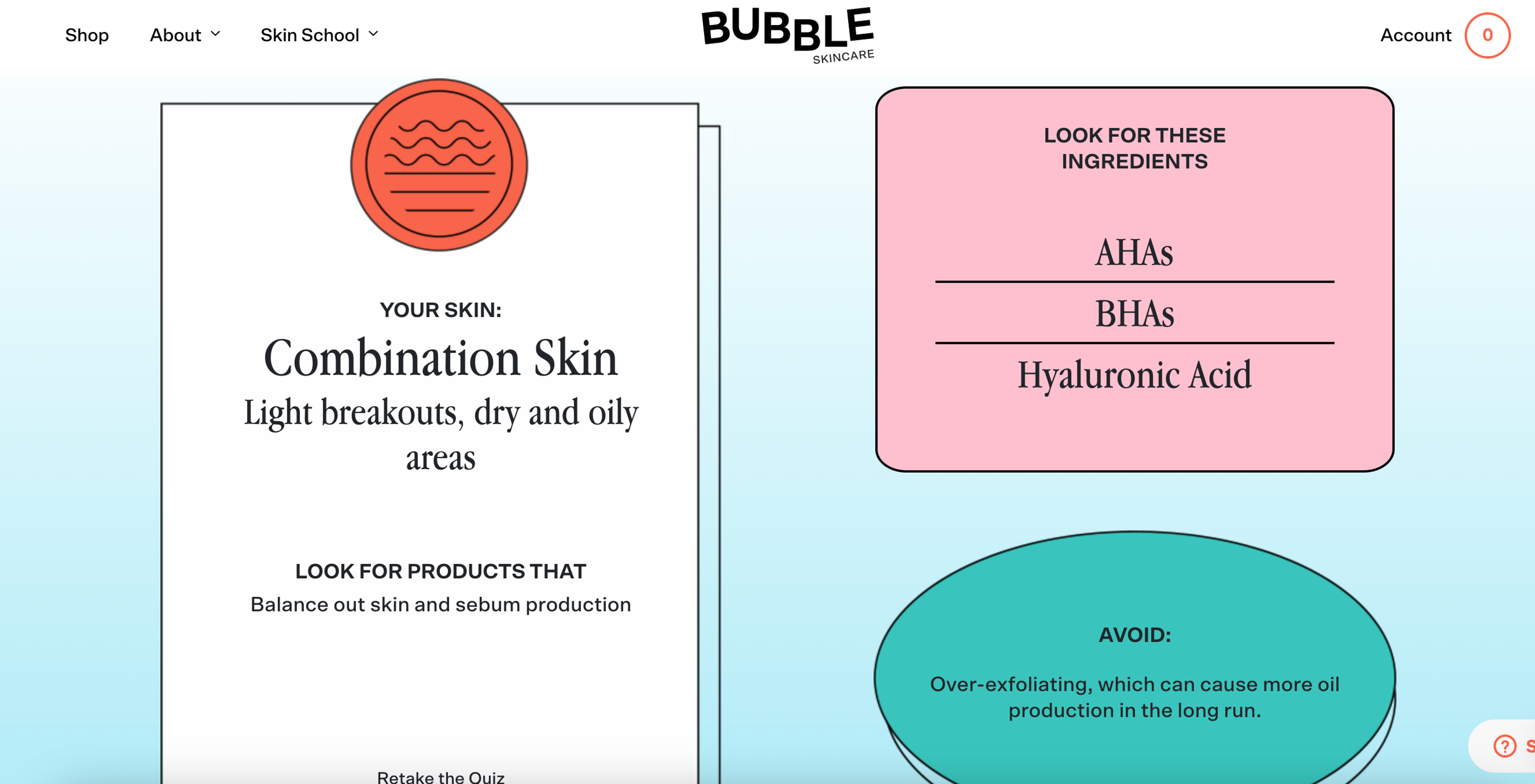 Bubble Skincare quiz