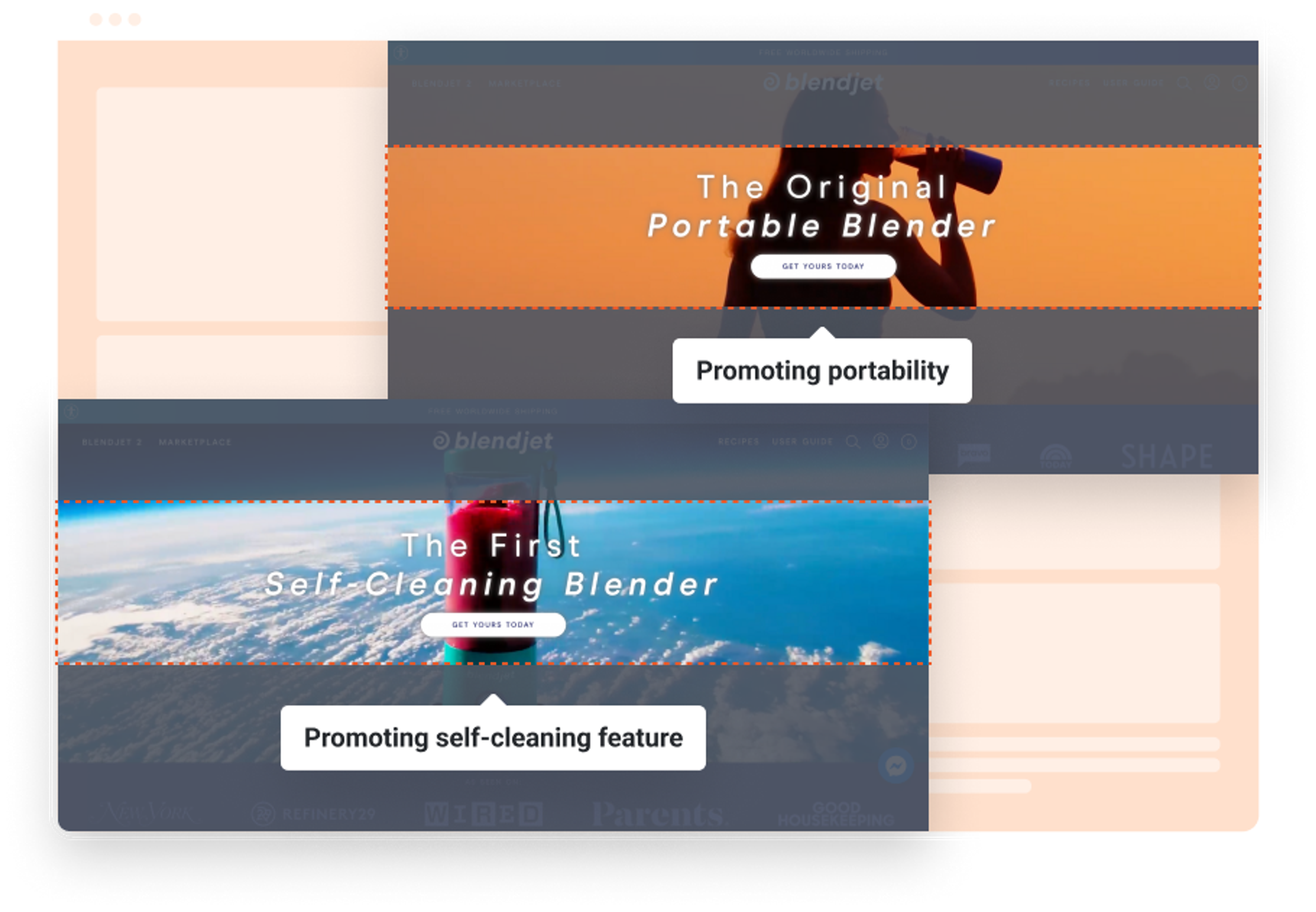 A/B test landing page headlines