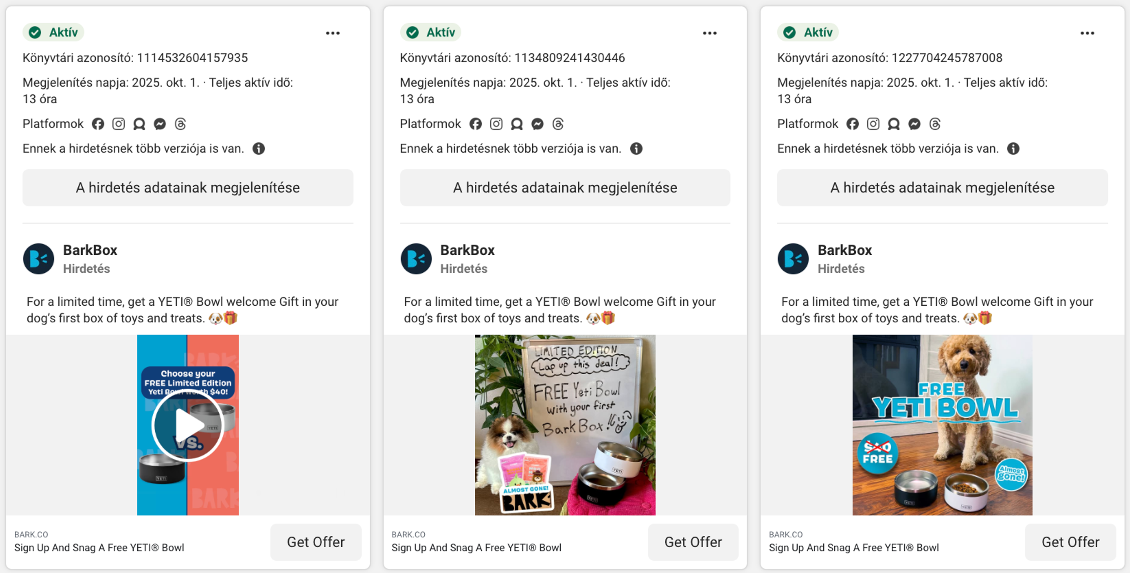 BARK uses Facebook ads
