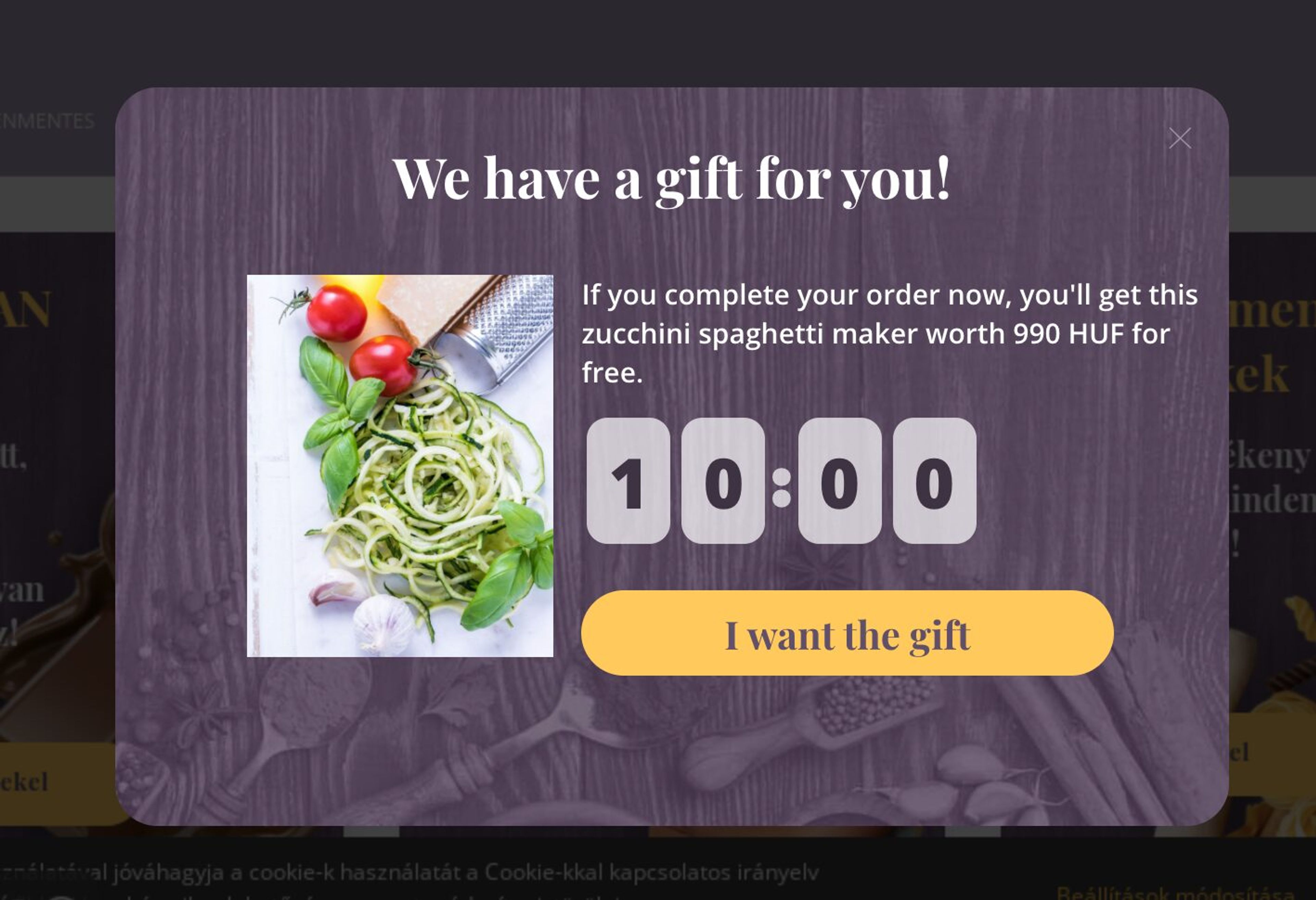 Natural Vital countdown popups example