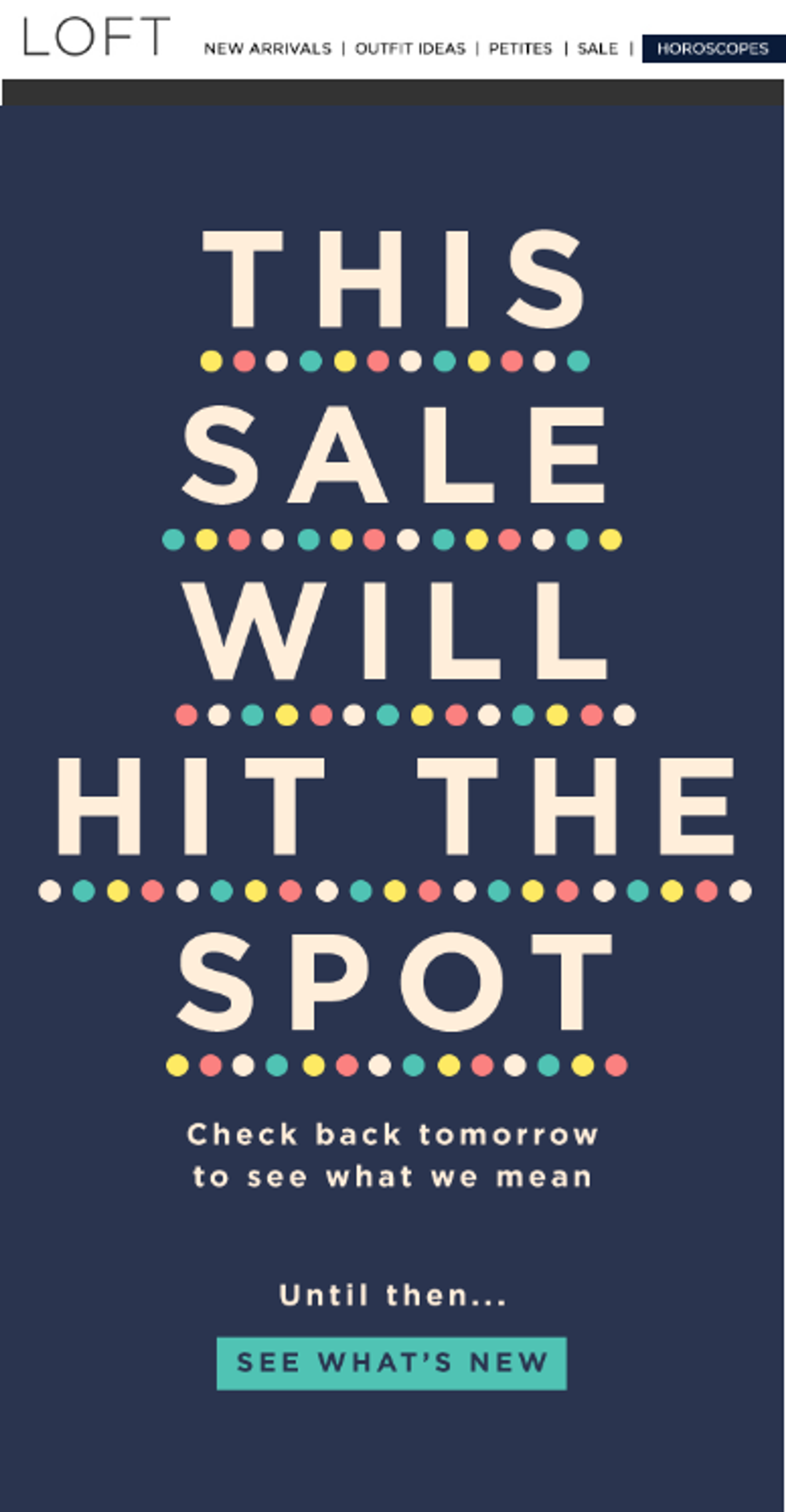 Promotional email example from Loft