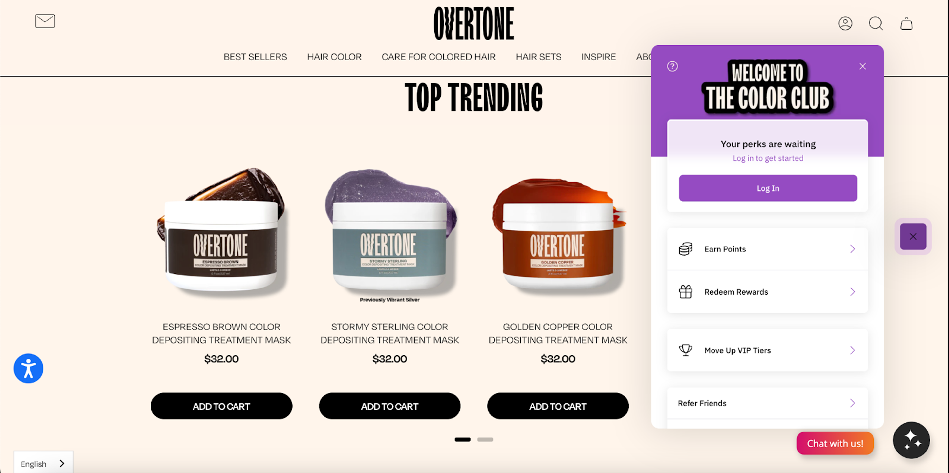 Color Club is also promoted by a side message.