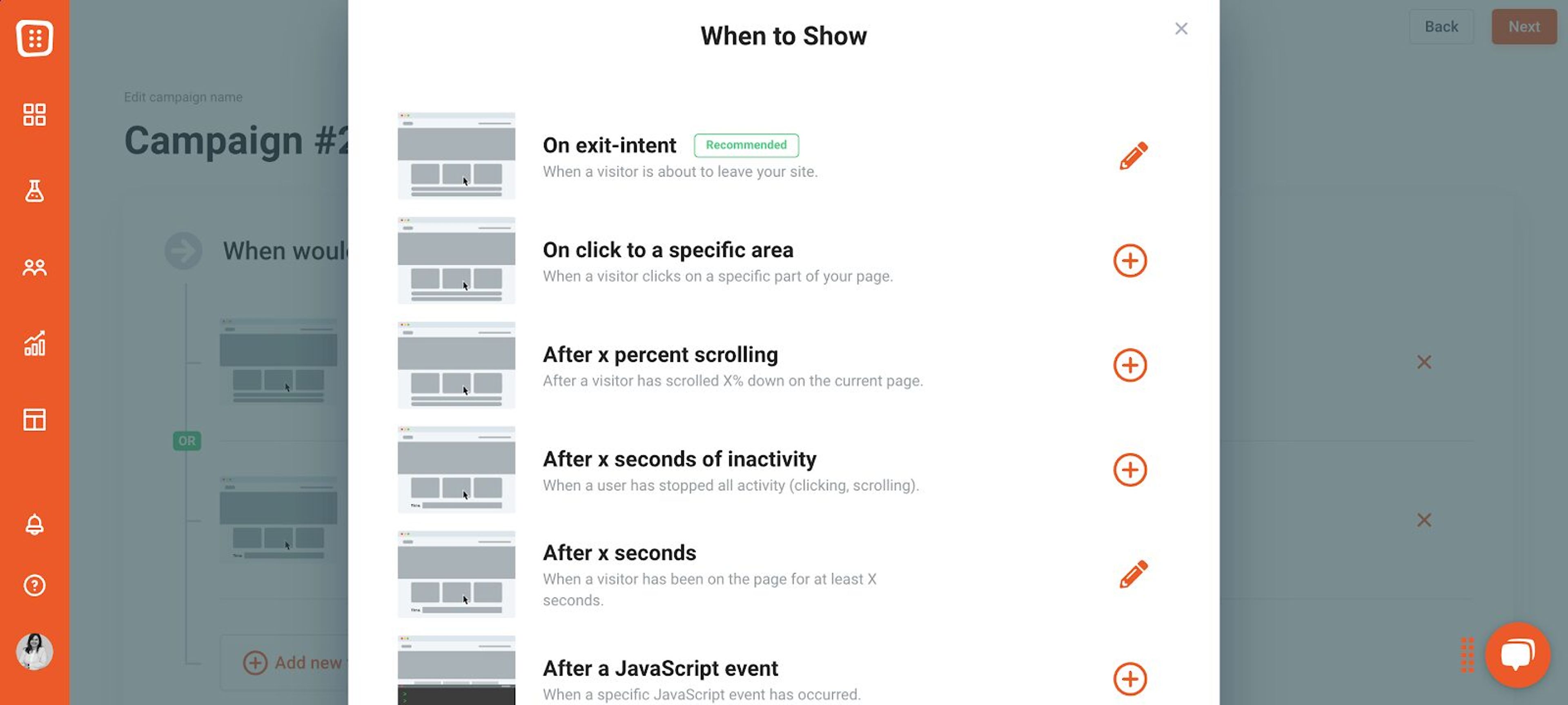 Create a discount popup in OptiMonk and target it