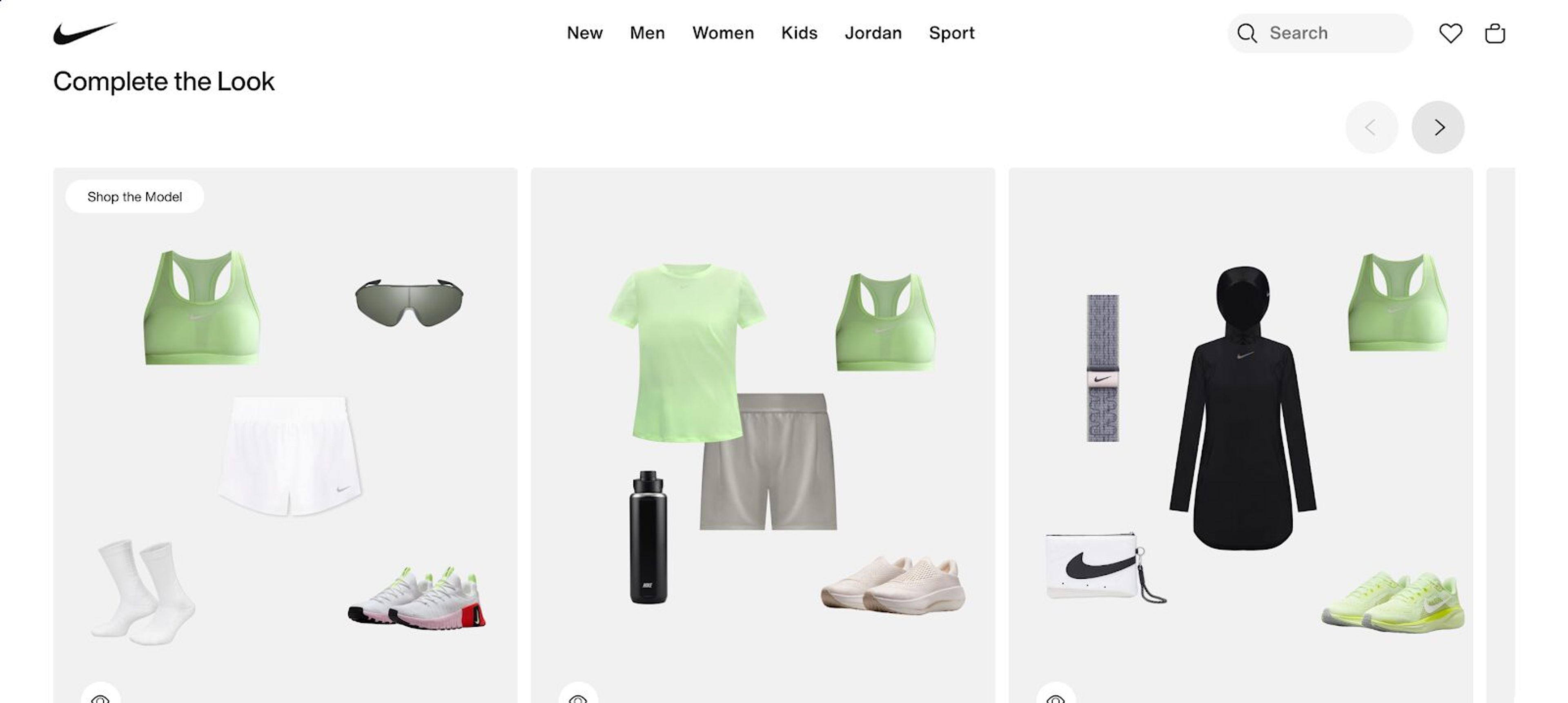 Nike complete the look product bundles