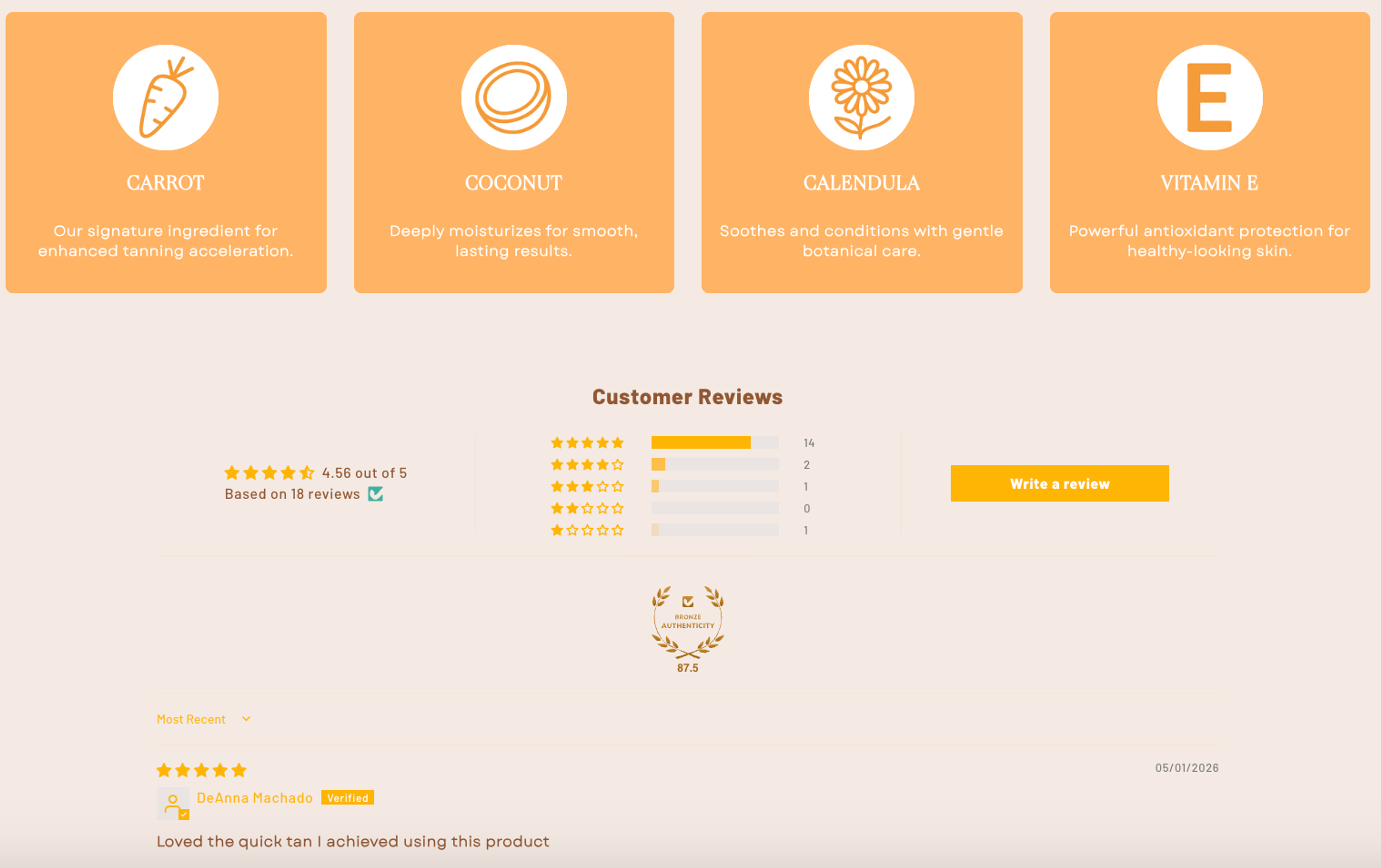 The Carroten product page