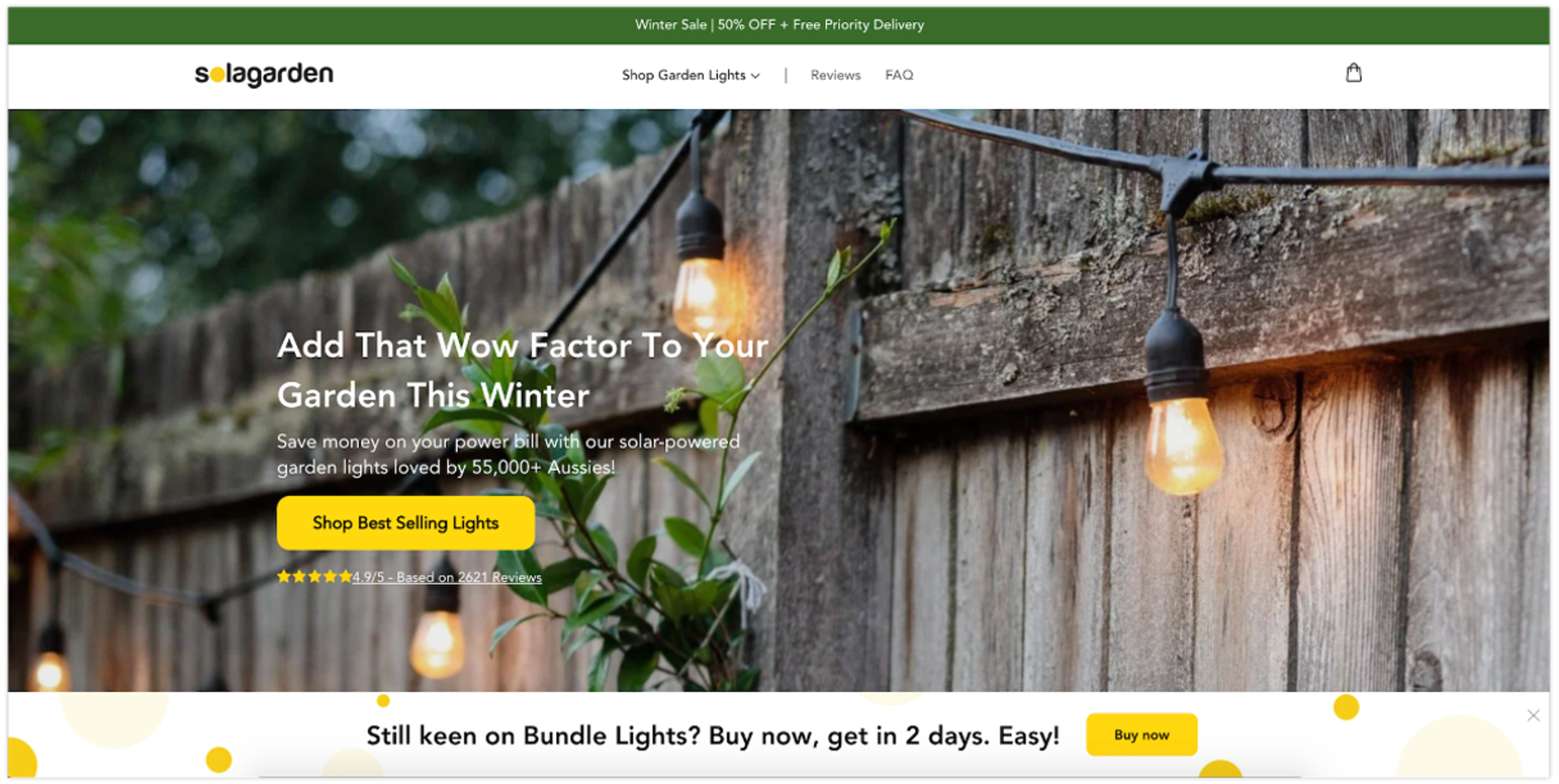 SolaGarden sticky bar example