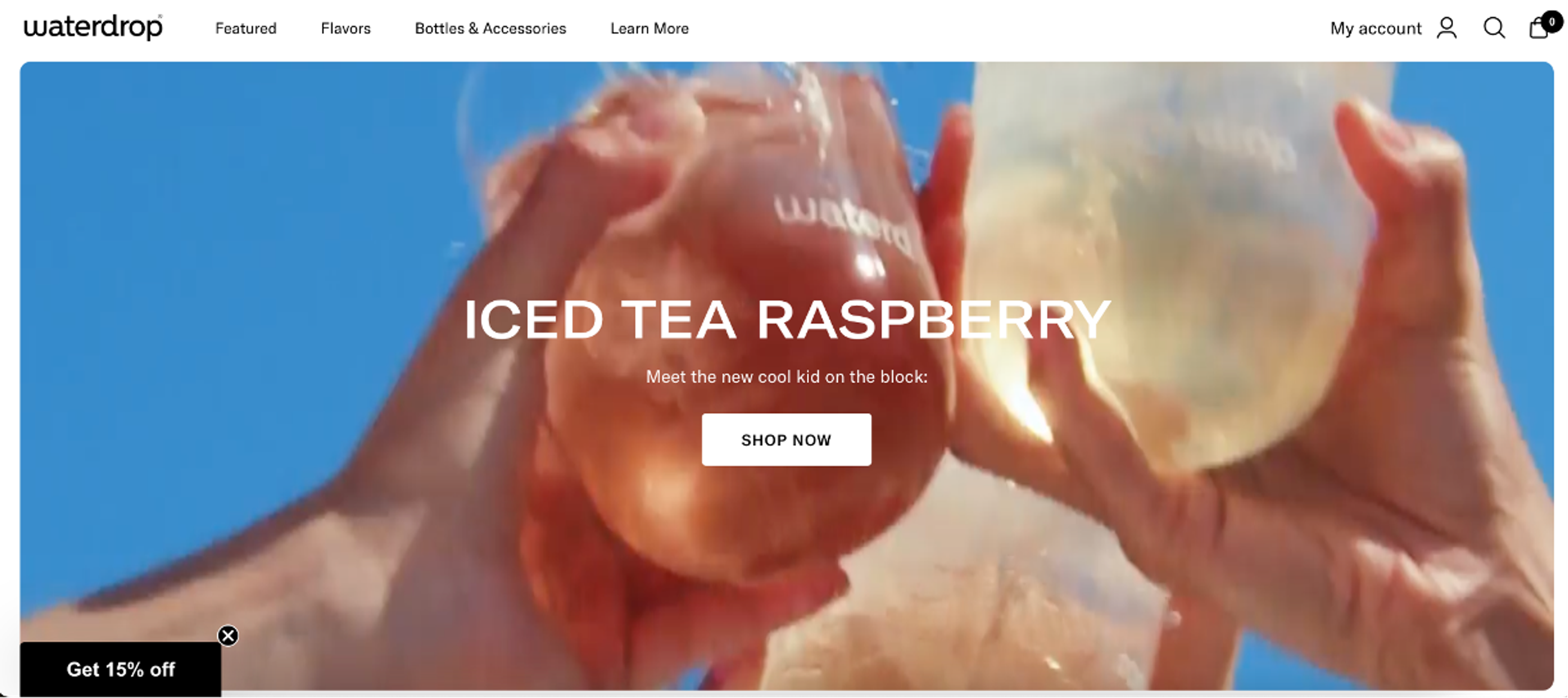 Waterdrop email popup with teaser