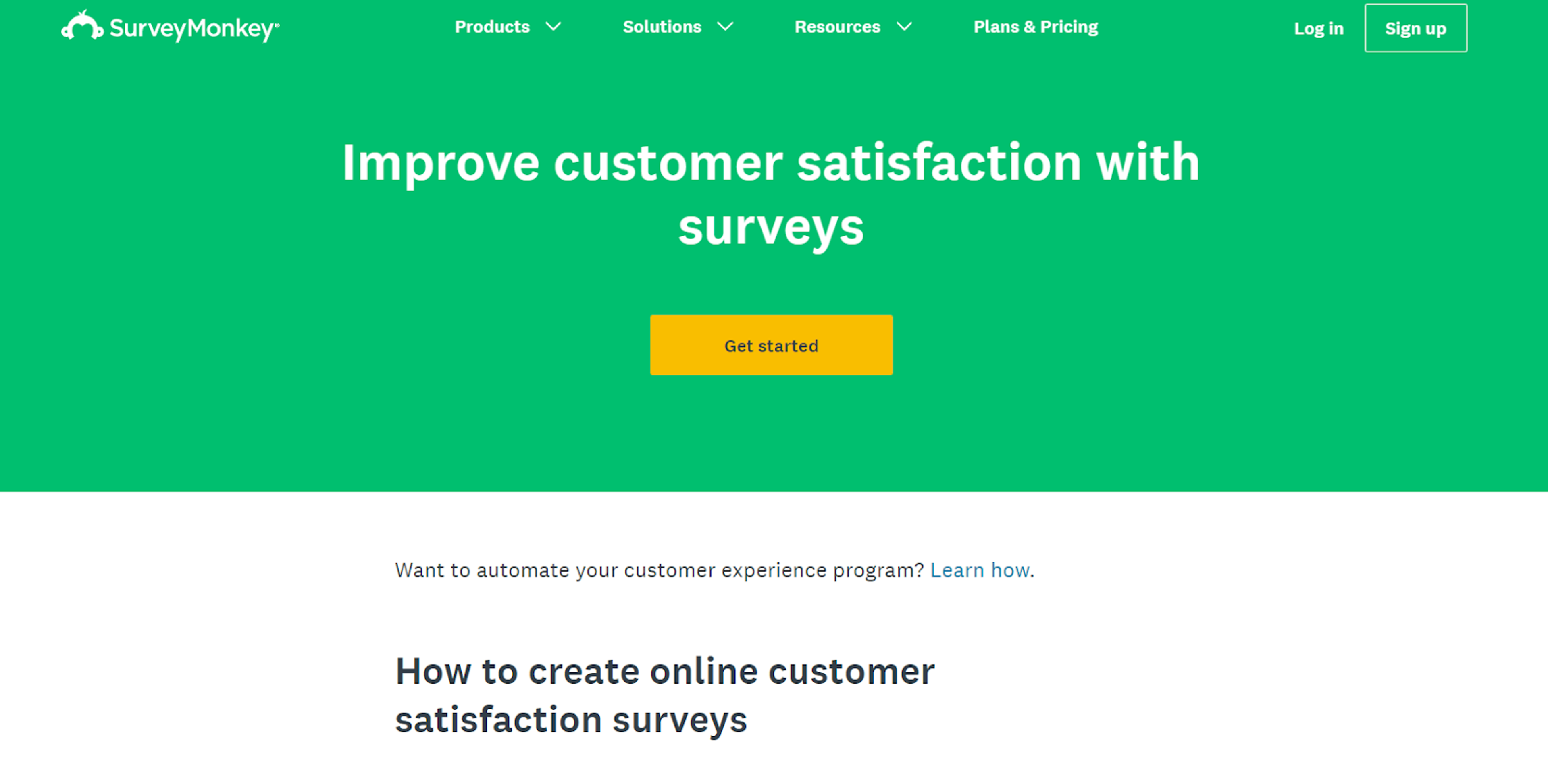 SurveyMonkey customer satisfaction survey tool