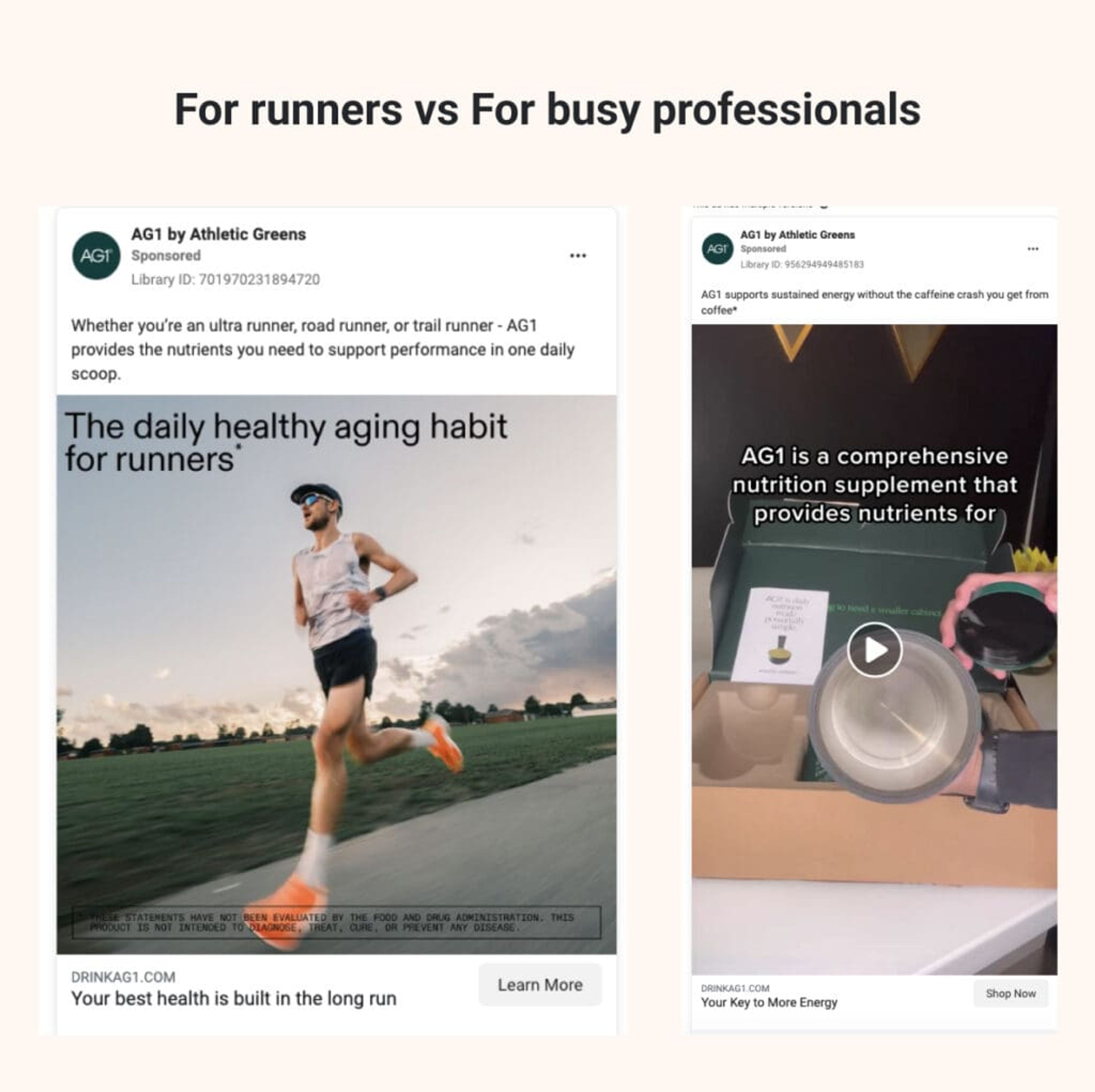 AG1 personalized ads for diverse target audiences