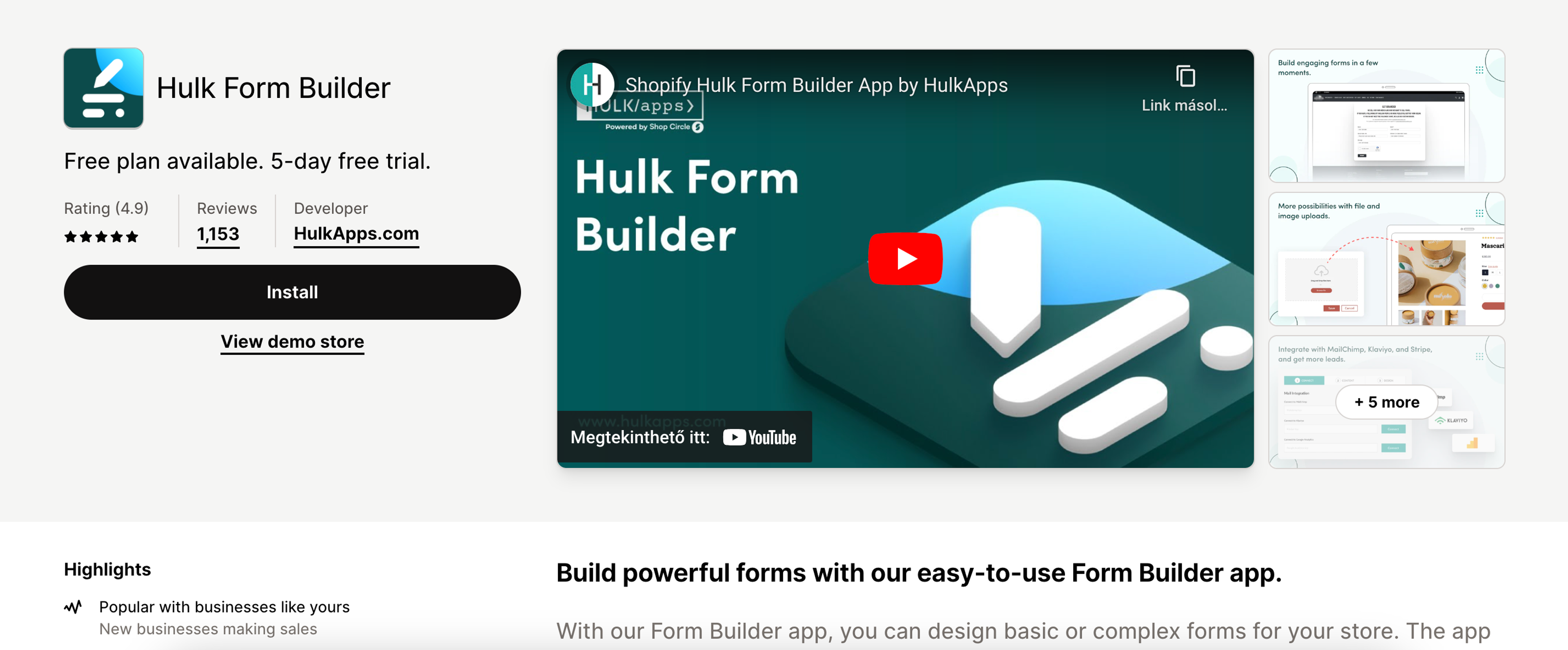 Hulk Form Builder in the app store