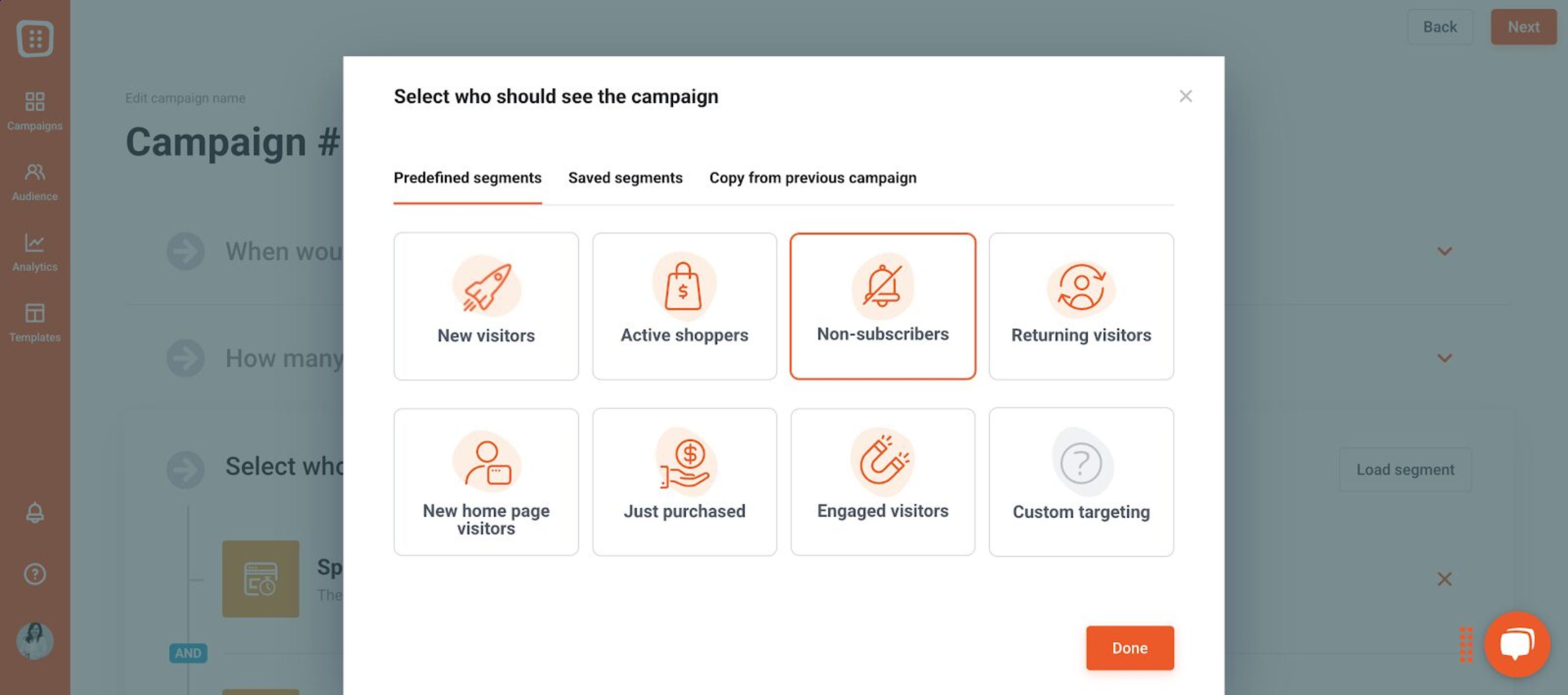 Make sure you optimize your pop up for the right audience, based on user behavior.