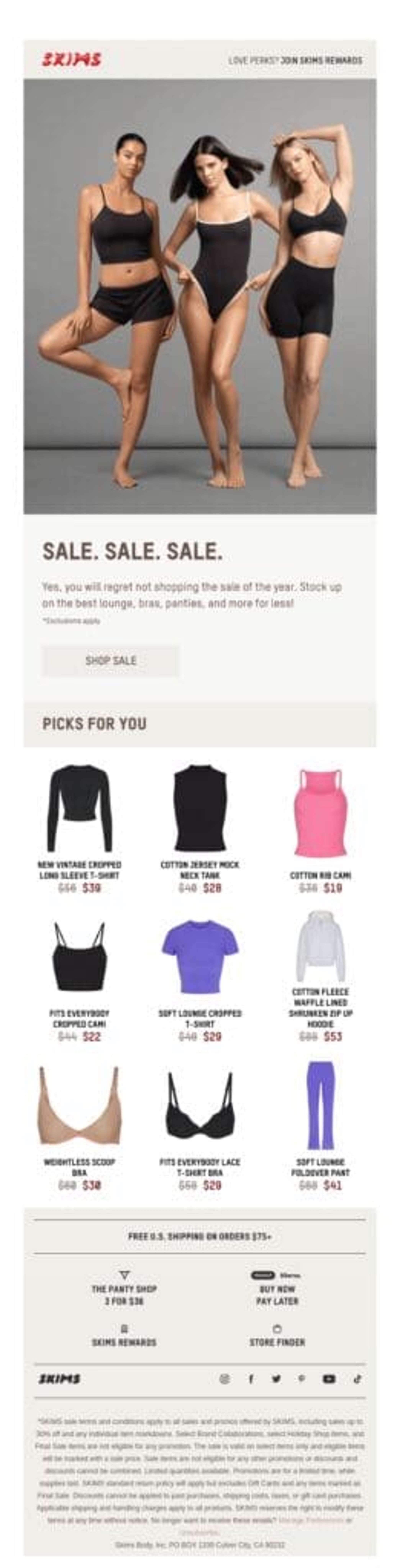Skims black friday email