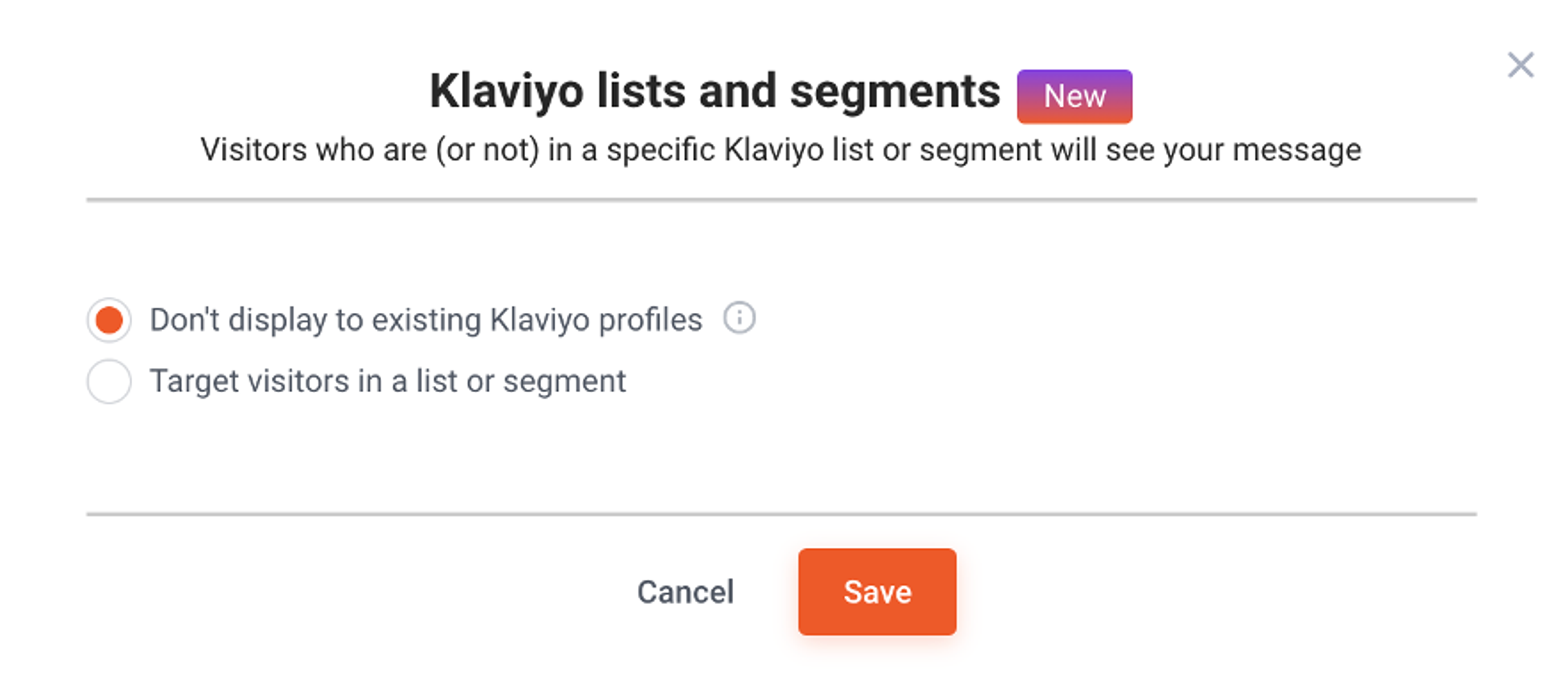 A Klaviyo list for cart abandoners in OpitMonk