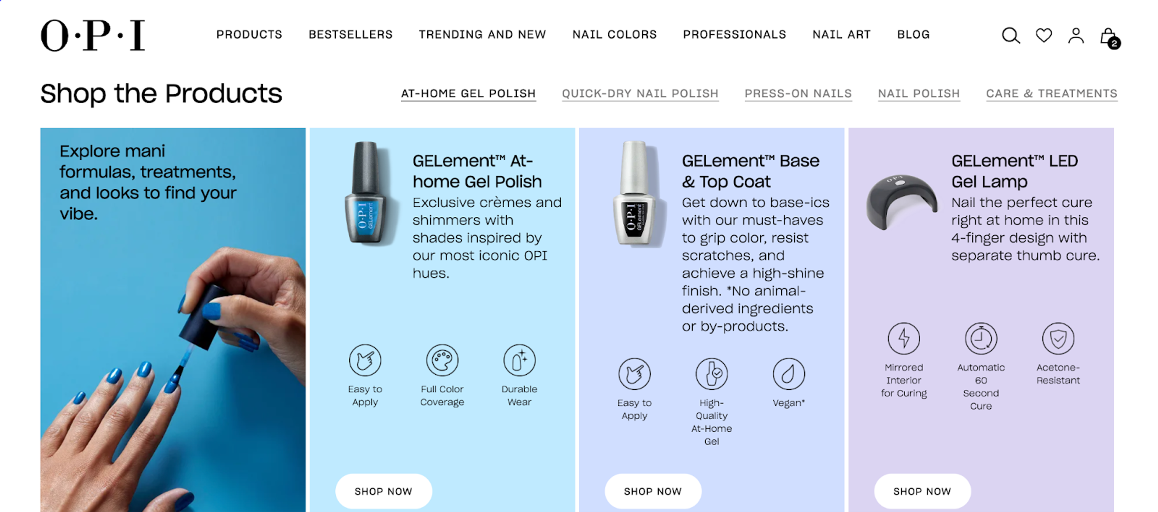 OPI shop the products