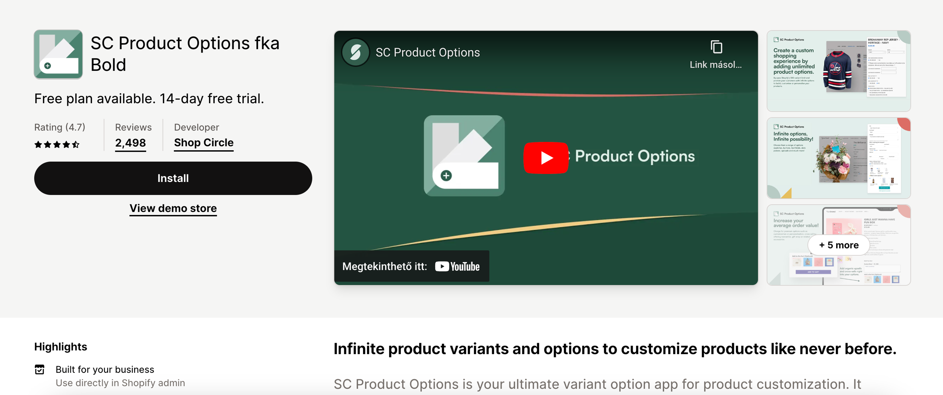 SC Product Options product customization app