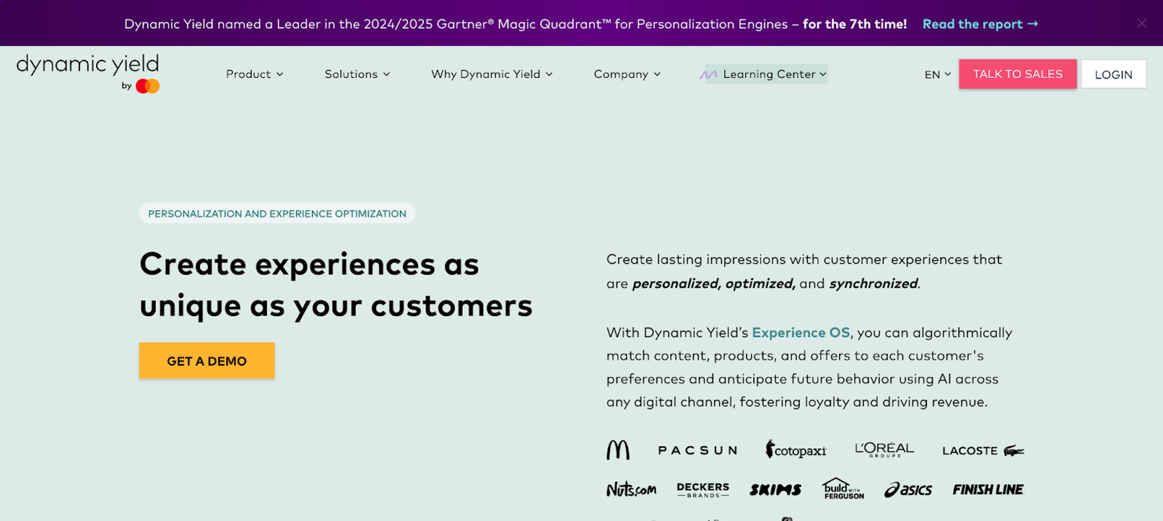 Create effective marketing campaigns with Dynamic Yield.