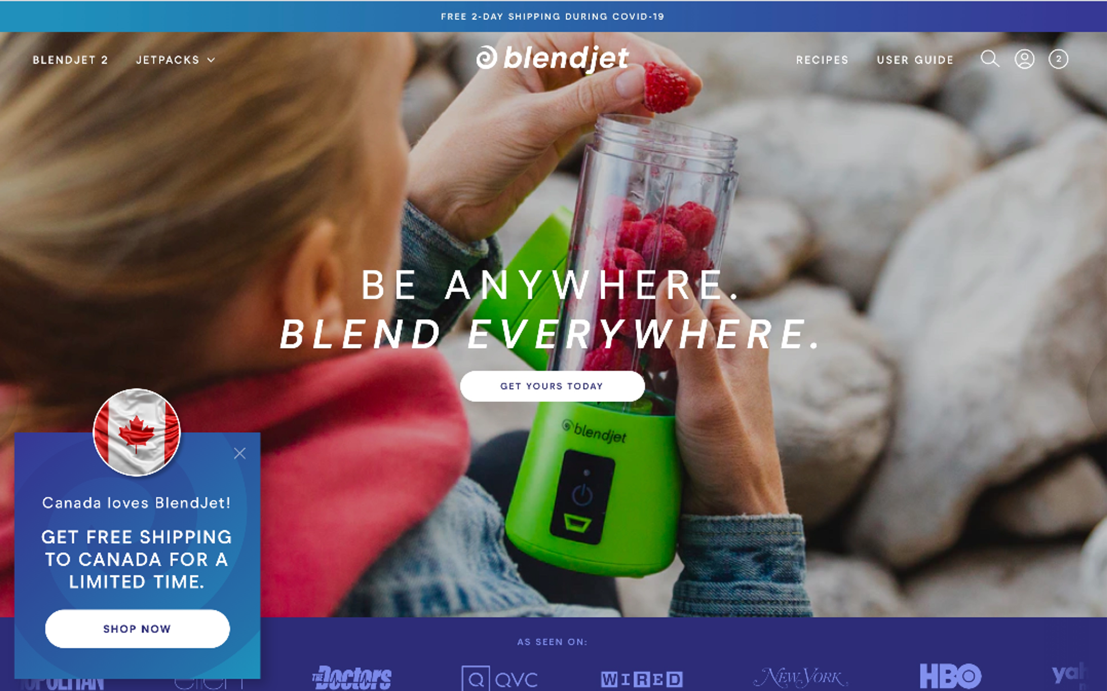 Message Creative - BlendJet - International Customers Canada