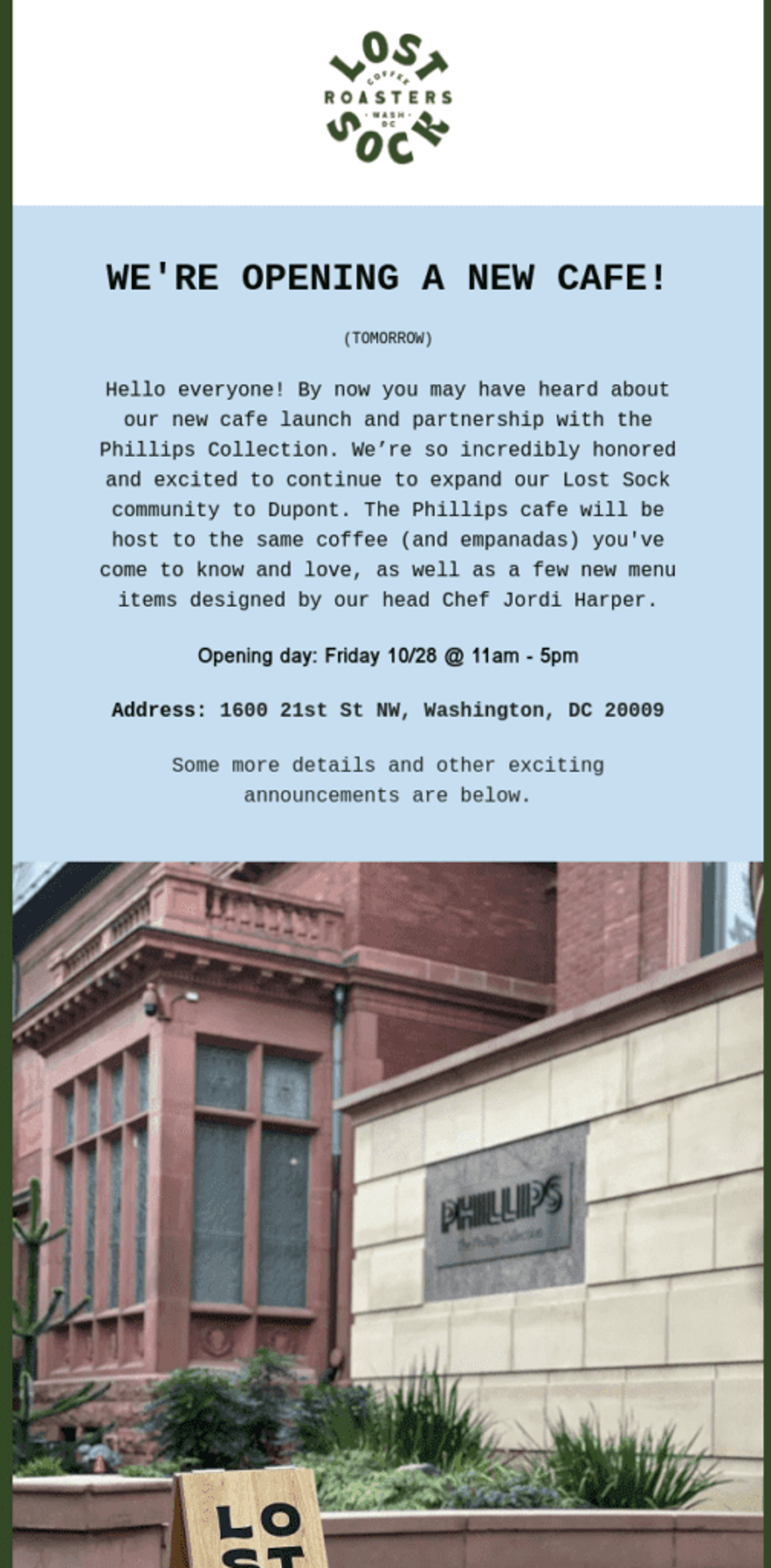 Email geo-targeting example