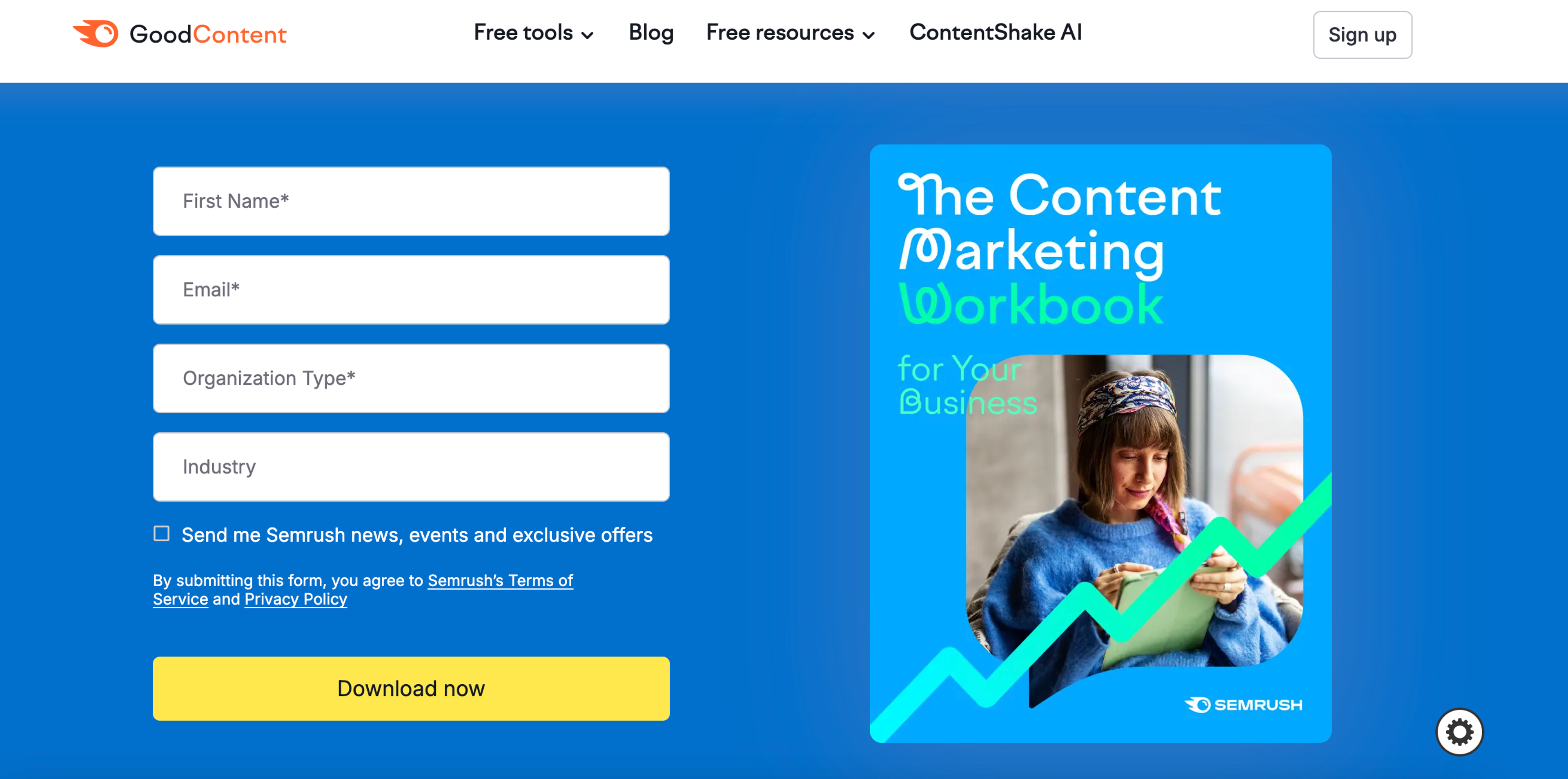 Semrush lead generation landing page
