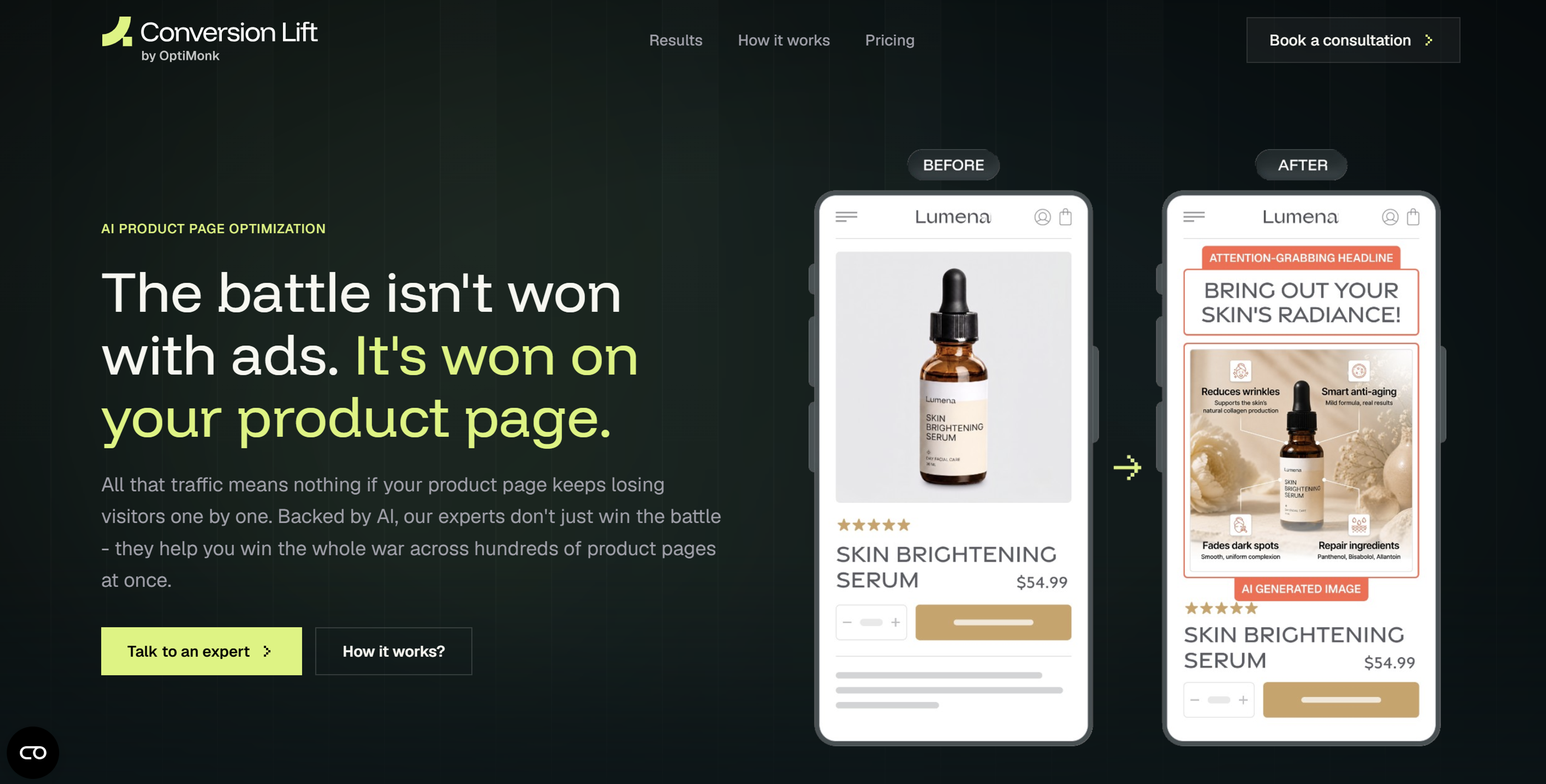 Conversion Lift for mass product page optimization