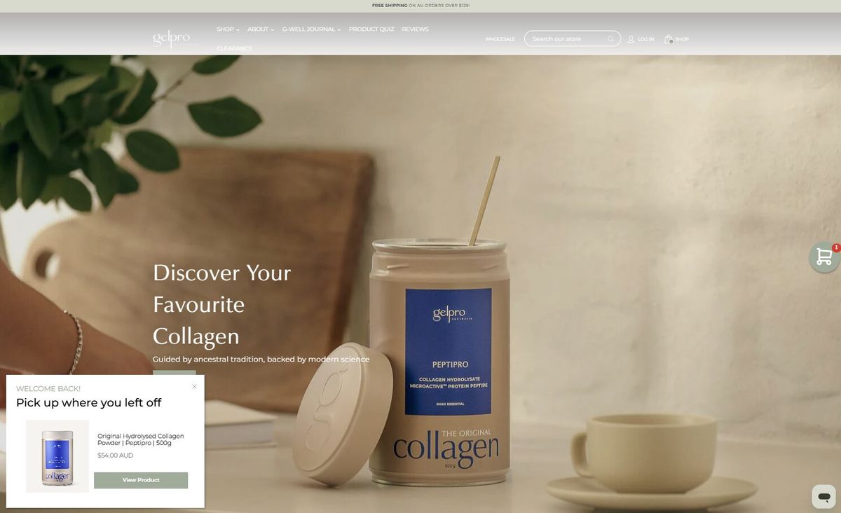 Gelpro Australia home page