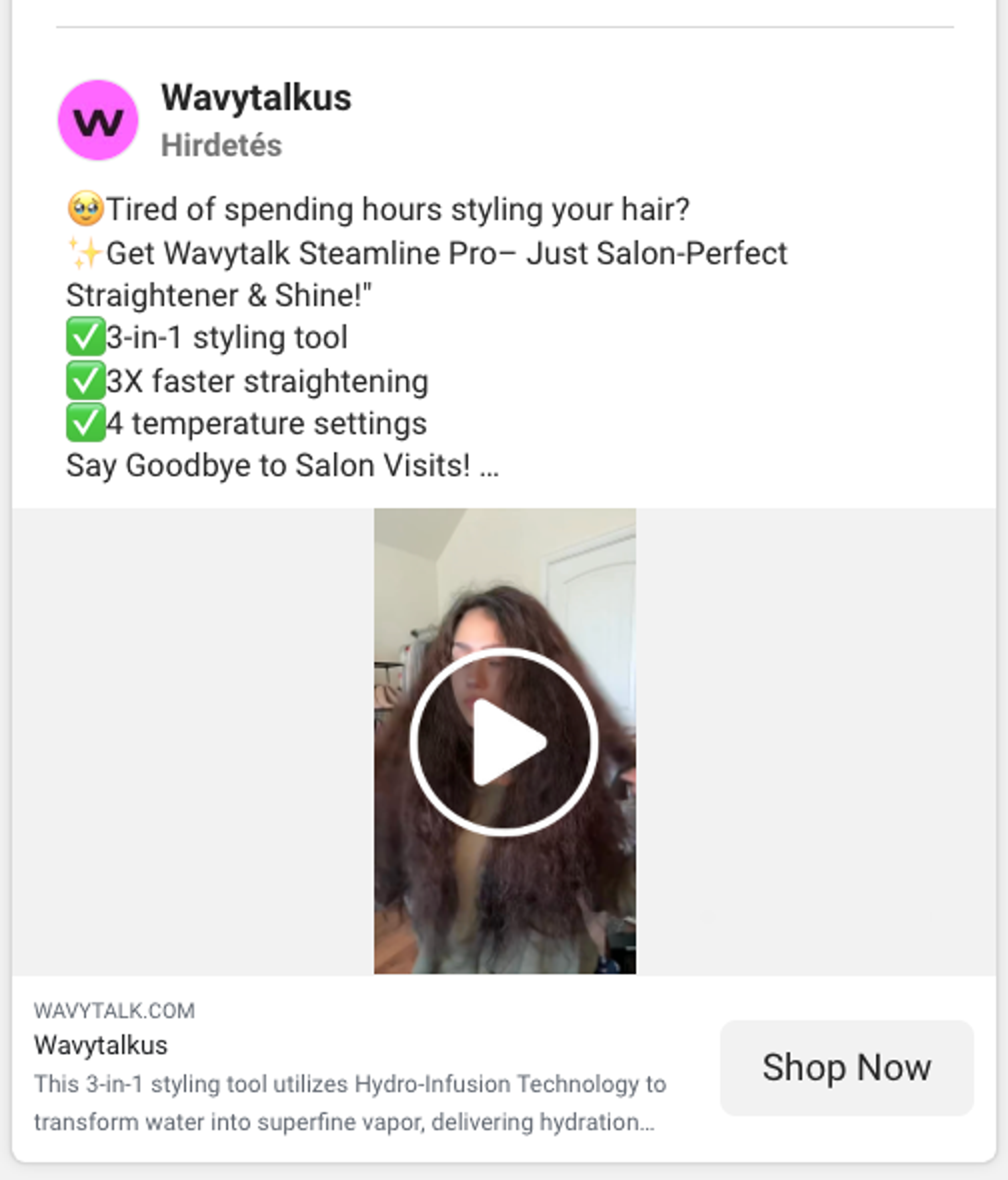 Wavytalk video ad