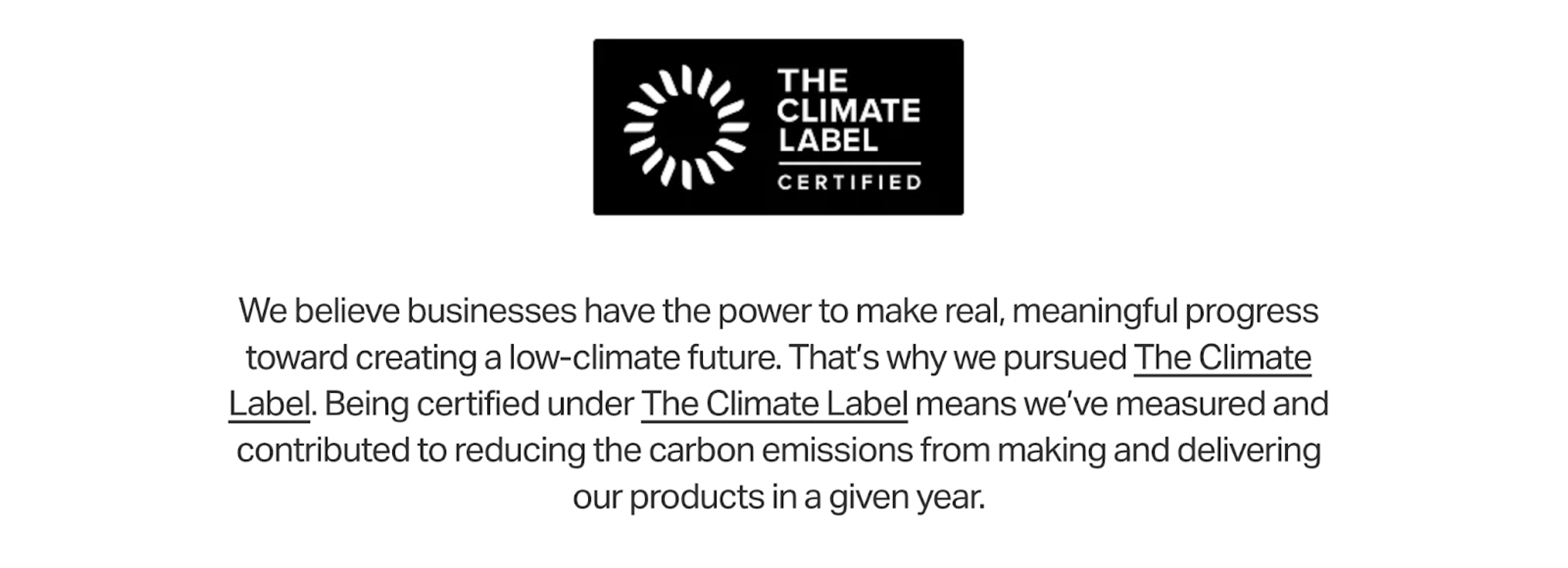 Vuori: The Climate Label